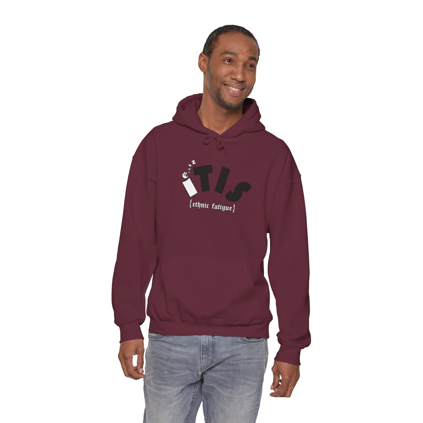 L.O.E.F ITIS Unisex Hooded Sweatshirt (White and Black)