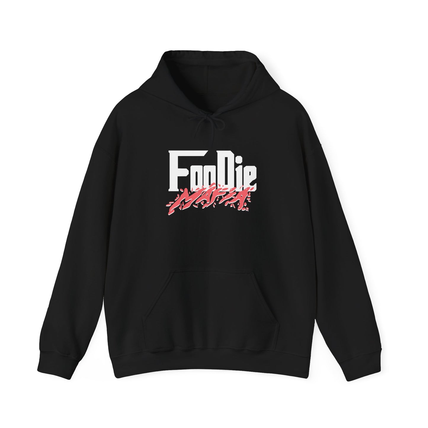 L.O.E.F White Foodie Mafia Unisex Hooded Sweatshirt (Soft Red)