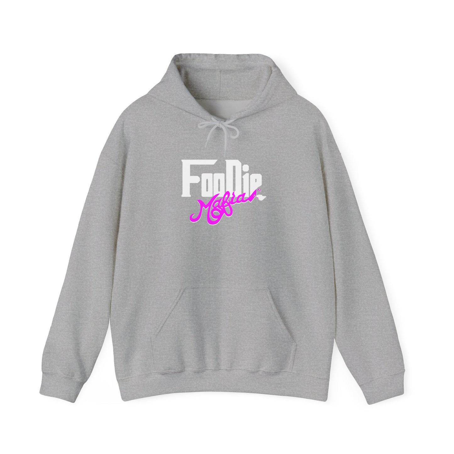 L.O.E.F White Foodie Mafia Unisex Hooded Sweatshirt (Fuchsia)