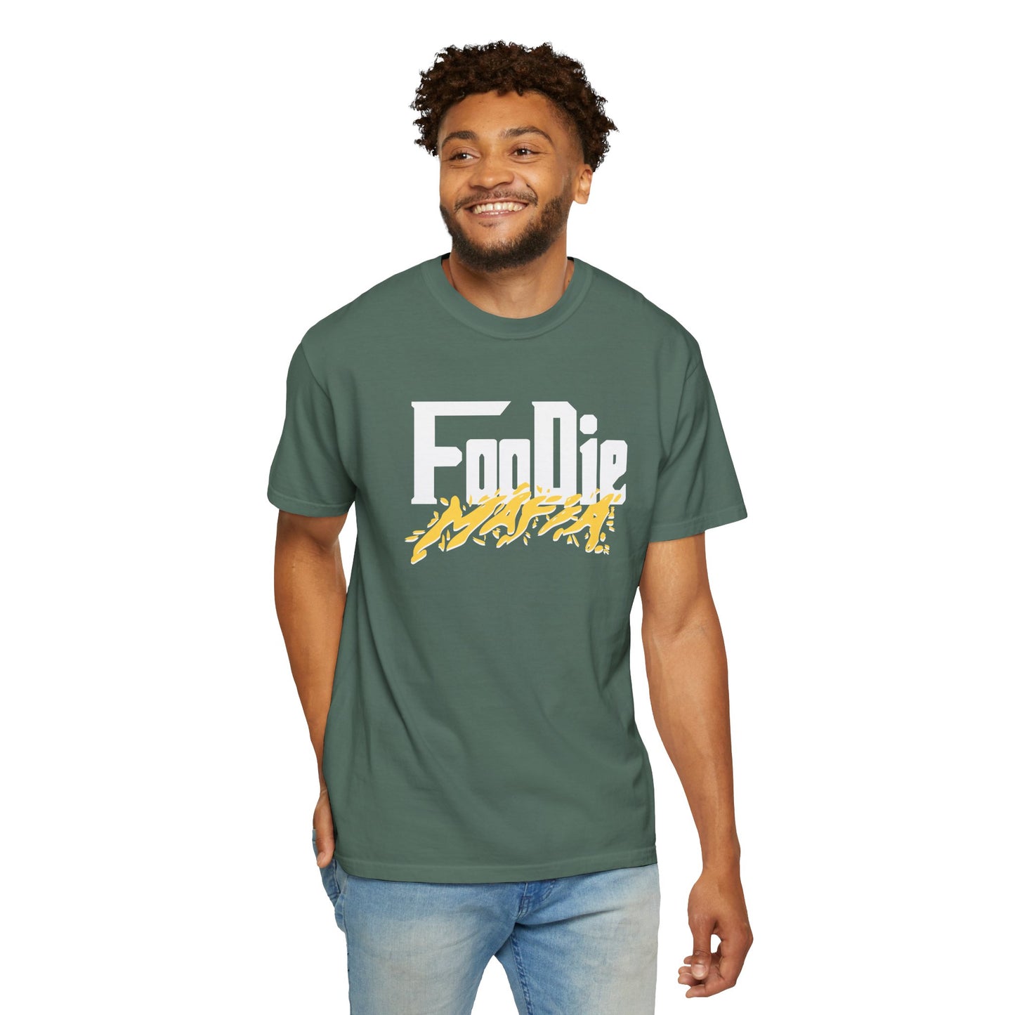 L.O.E.F White Foodie Mafia Unisex Tee Shirt (Yellow)