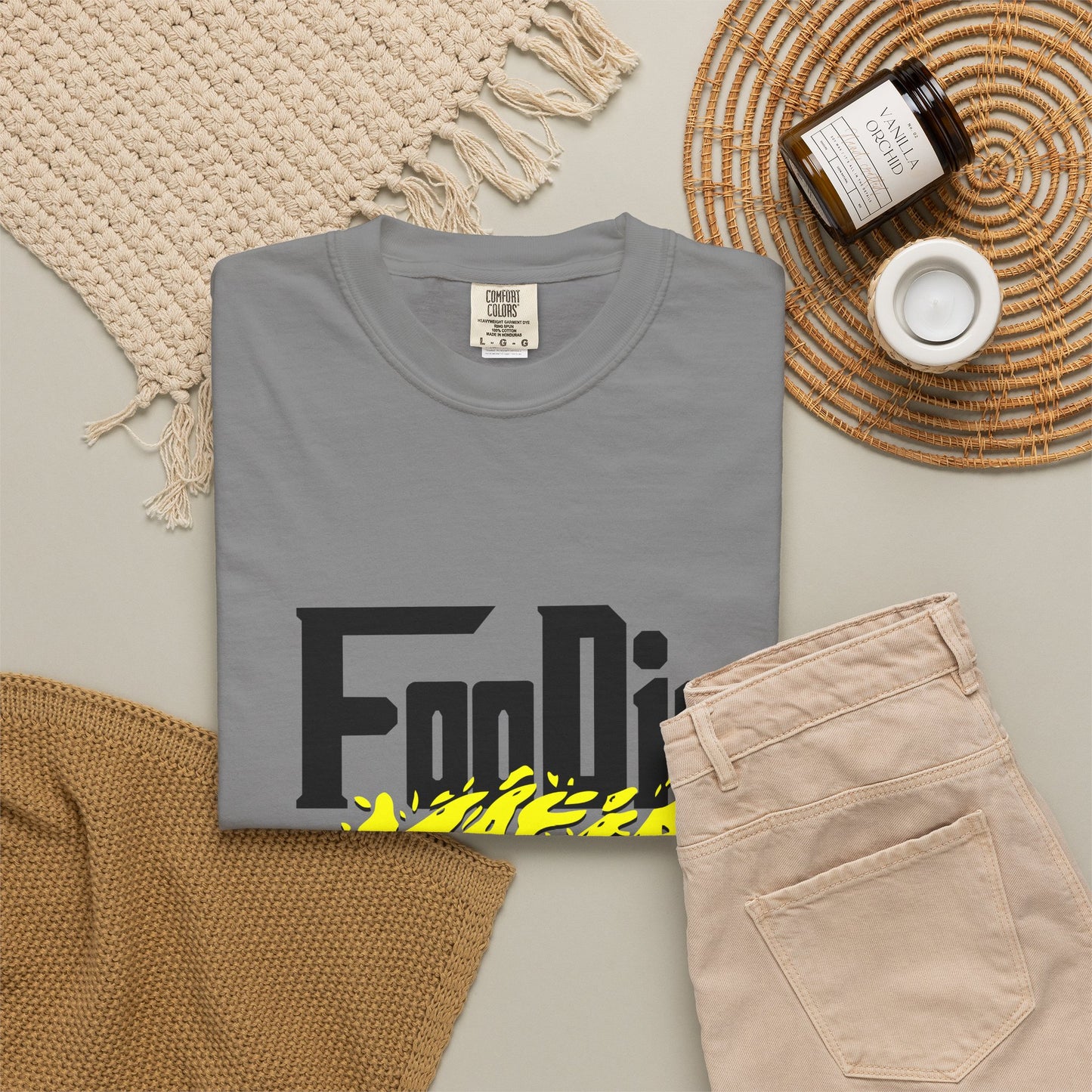L.O.E.F Foodie Mafia Unisex Tee Shirt (Bright Yellow)