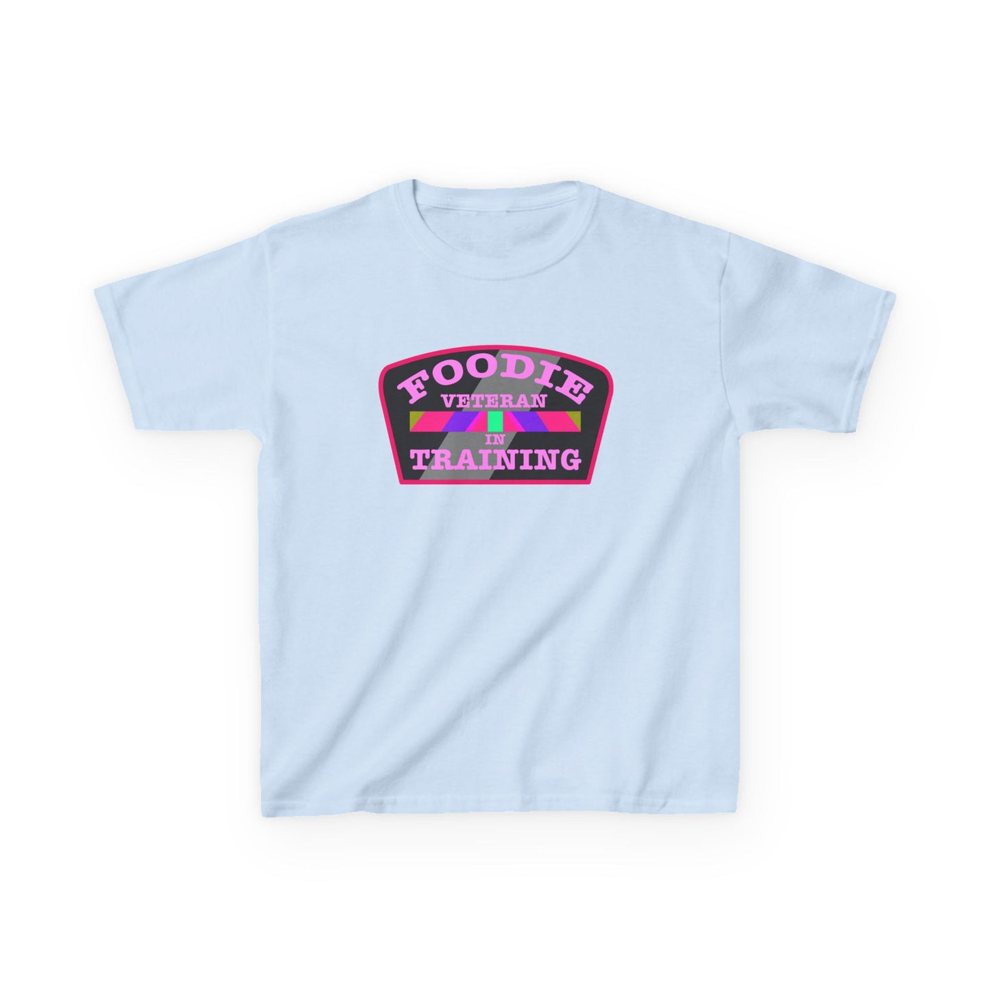 L.O.E.F Foodie Veteran In Training Kids Tee Shirt (Pink)