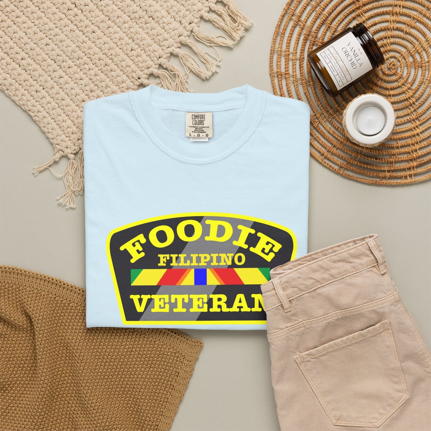 L.O.E.F Foodie Veteran FILIPINO Unisex Tee Shirt (Yellow)