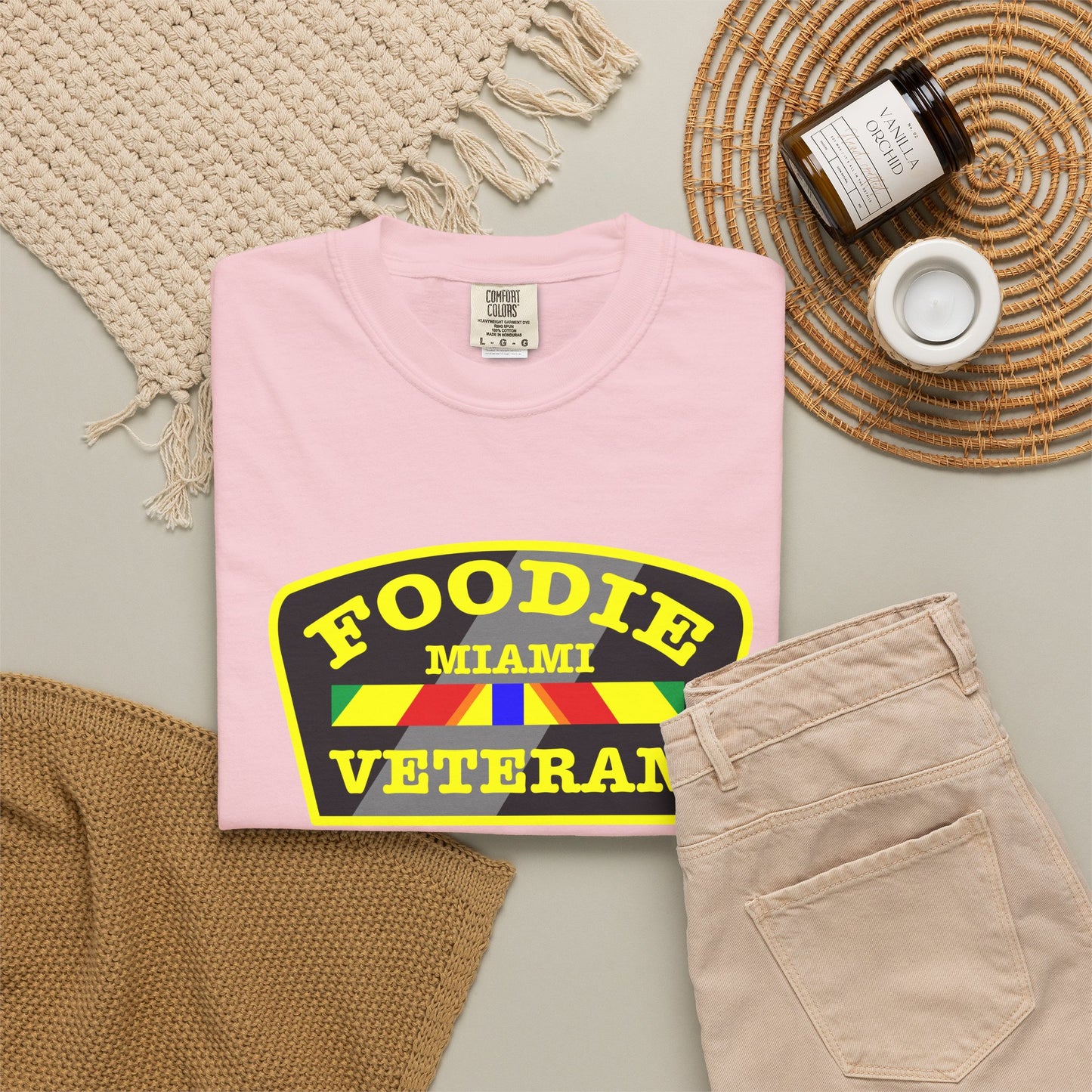 L.O.E.F Foodie Veteran MIAMI Unisex Tee Shirt (Yellow)
