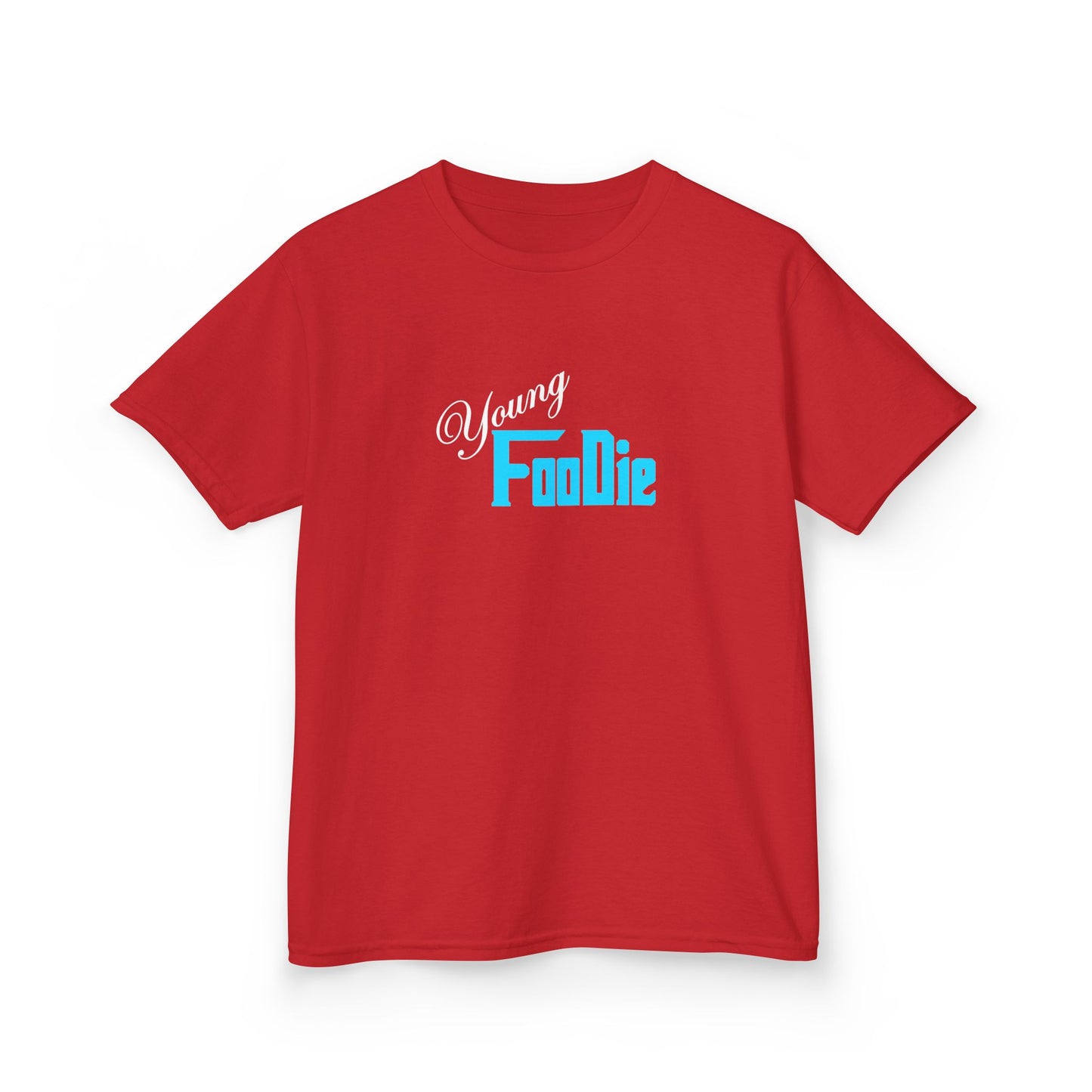 L.O.E.F White Young Foodie Kids Tee Shirt (Neon Blue)