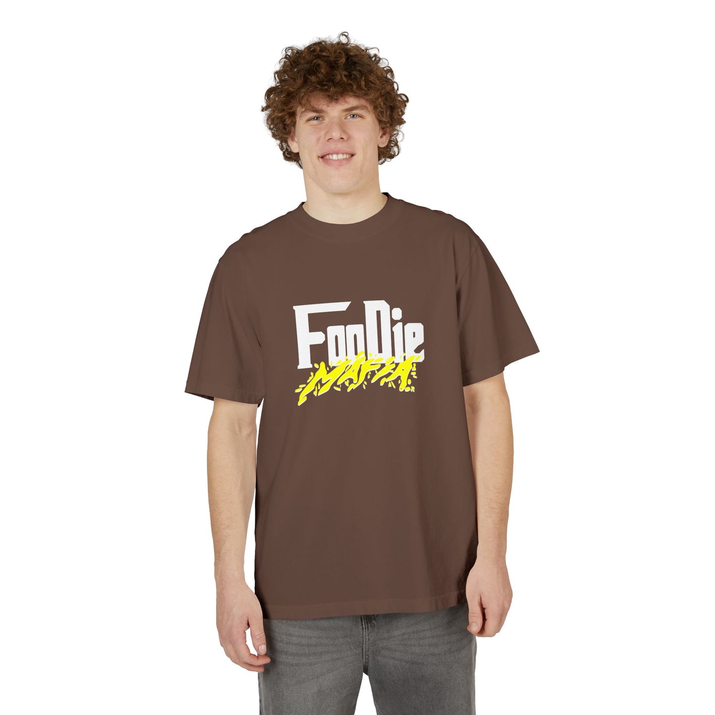 L.O.E.F White Foodie Mafia Unisex Tee shirt (Bright Yellow)