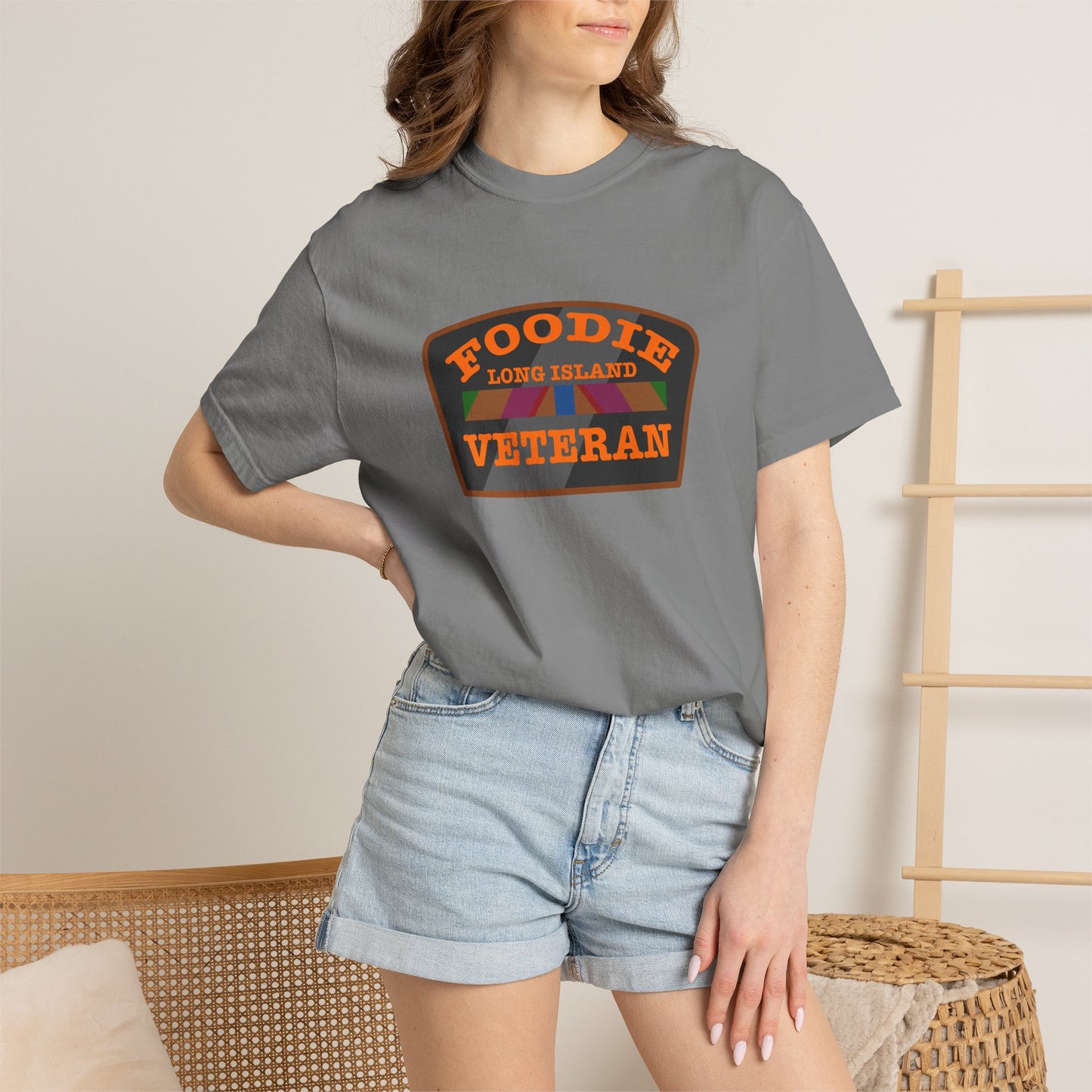 L.O.E.F Foodie Veteran Long Island Unisex Tee Shirt (Orange)