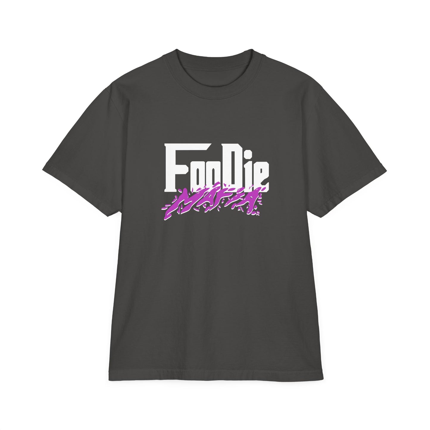 L.O.E.F White Foodie Mafia Unisex Tee shirt (Bright Purple)