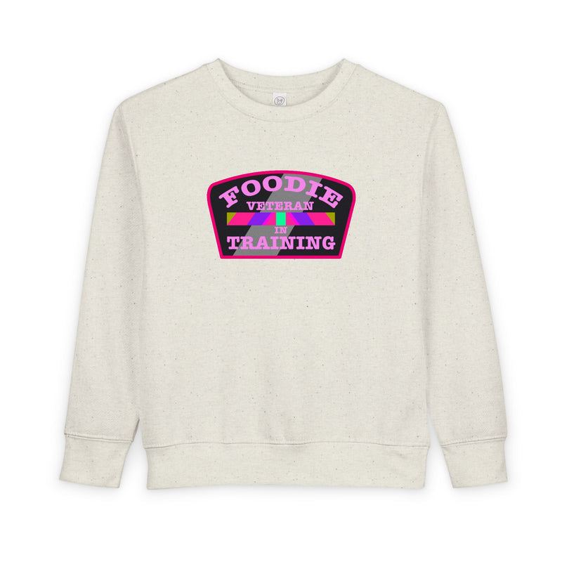 L.O.E.F Foodie Veteran In Training Toddler Sweatshirt (Pink)