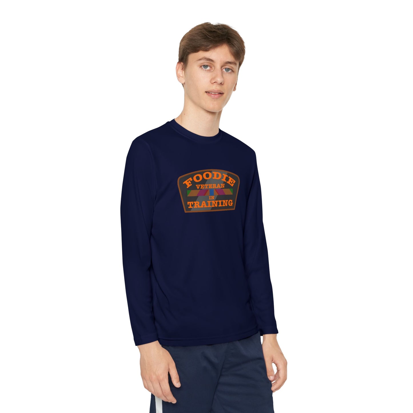 L.O.E.F Foodie Veteran In Training Youth Long Sleeve Tee (Orange)