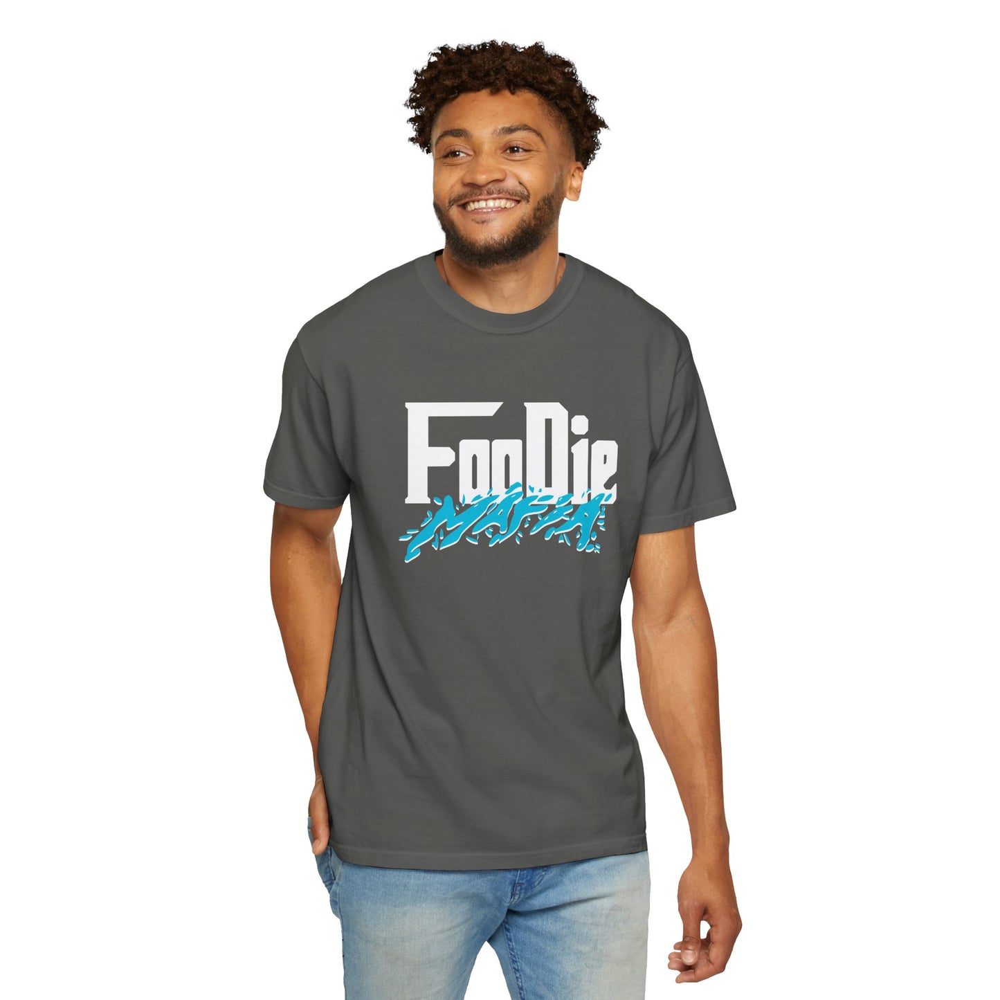 L.O.E.F Foodie Mafia Unisex Tee Shirt  (Aqua Blue)