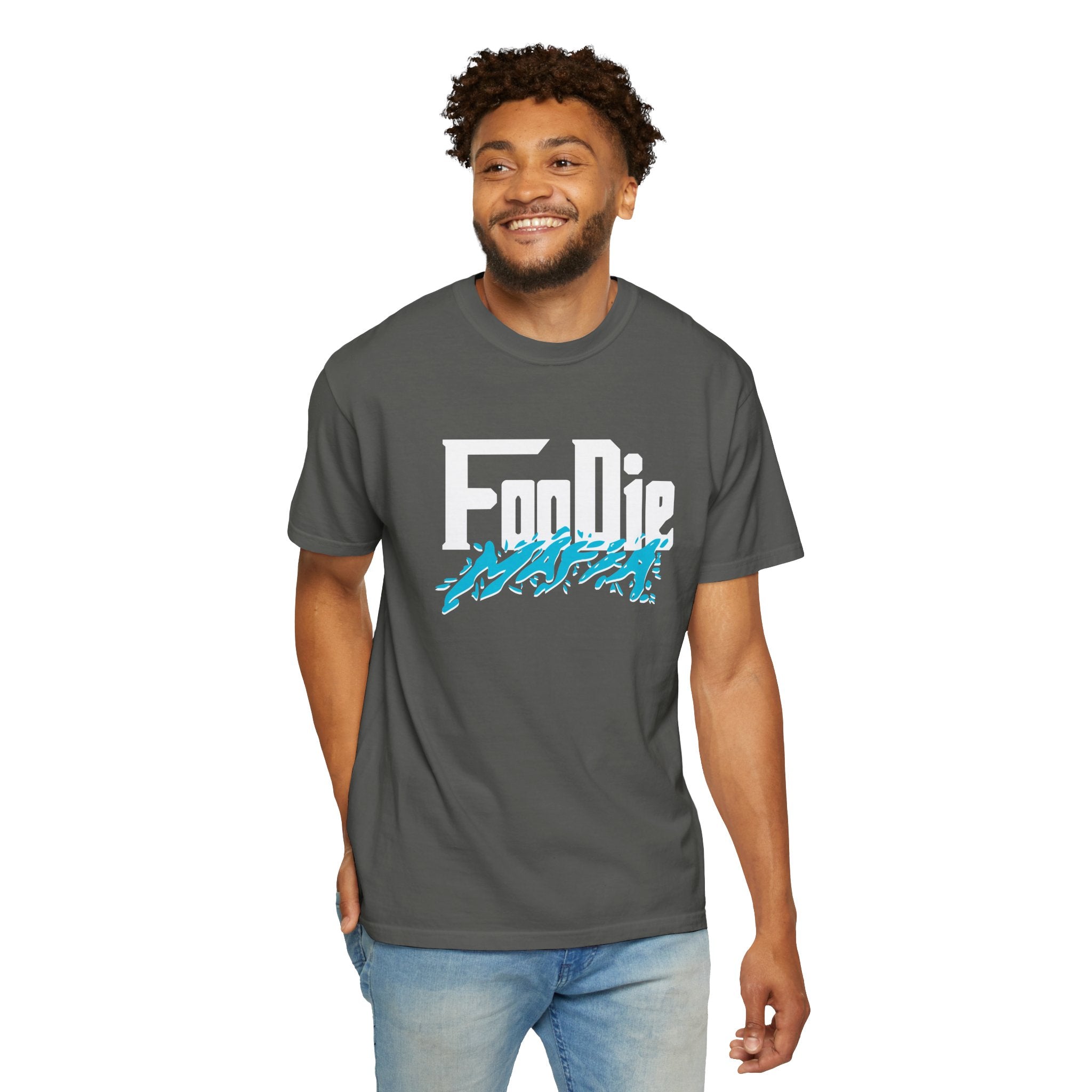 L.O.E.F Foodie Mafia Unisex Tee Shirt  (Aqua Blue)