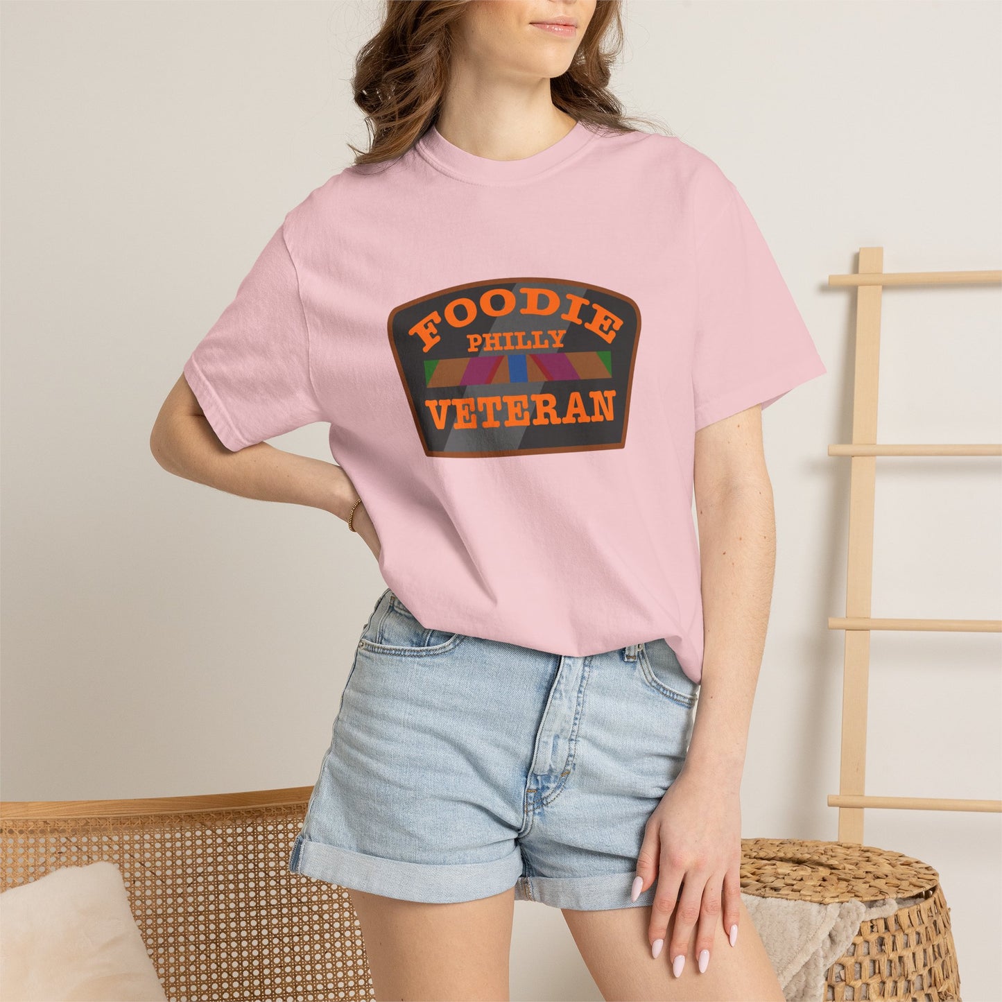 L.O.E.F Foodie Veteran PHILLY Unisex Tee Shirt (Orange)