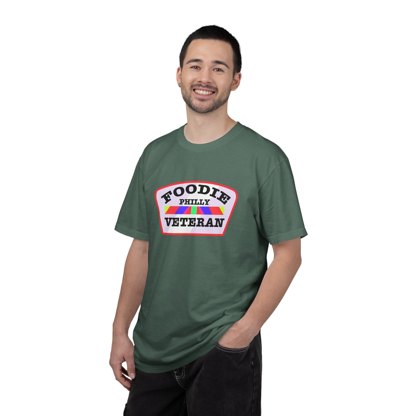 L.O.E.F Foodie Veteran PHILLY Unisex Tee Shirt (Soft Pink)
