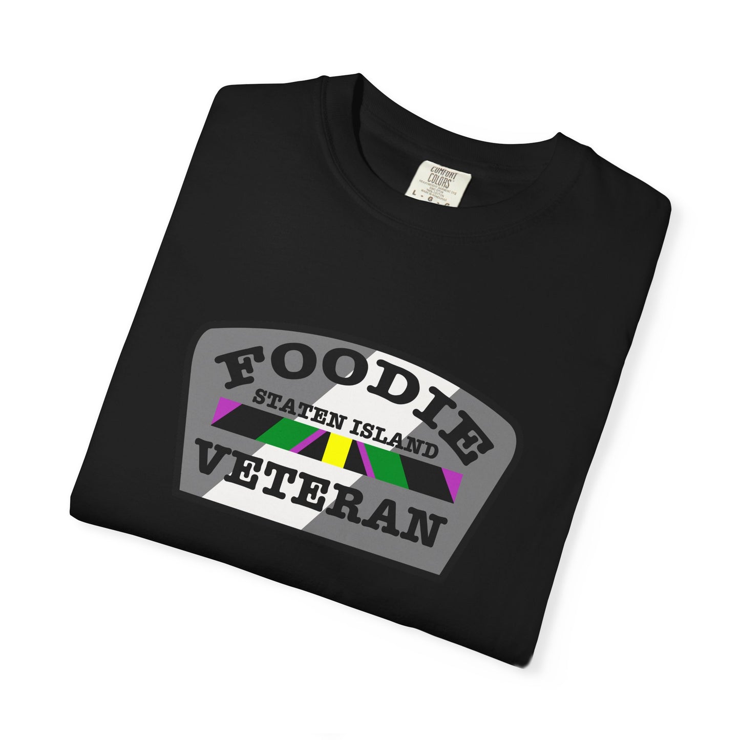 L.O.E.F Foodie Veteran STATEN ISLAND Unisex Tee Shirt (Gray)