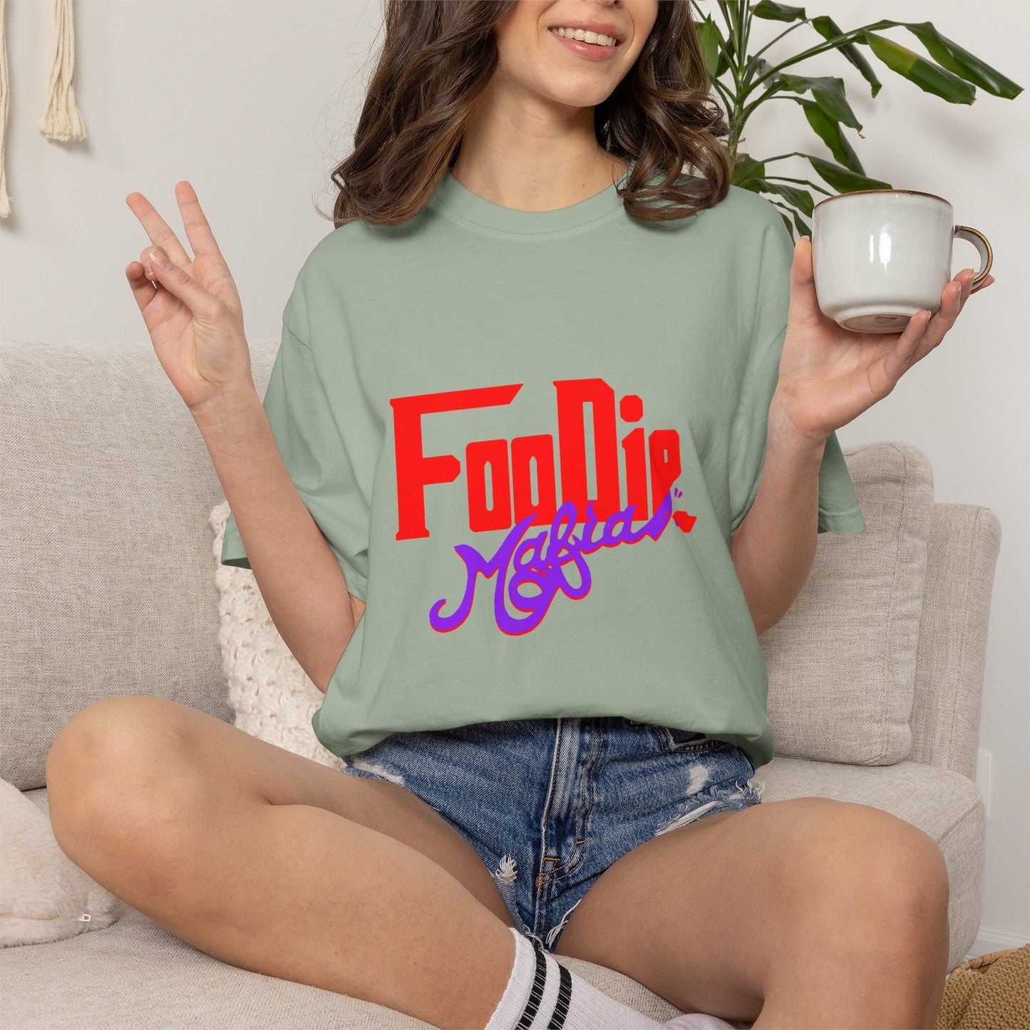 L.O.E.F Red Foodie Mafia Unisex Tee Shirt (Purple)