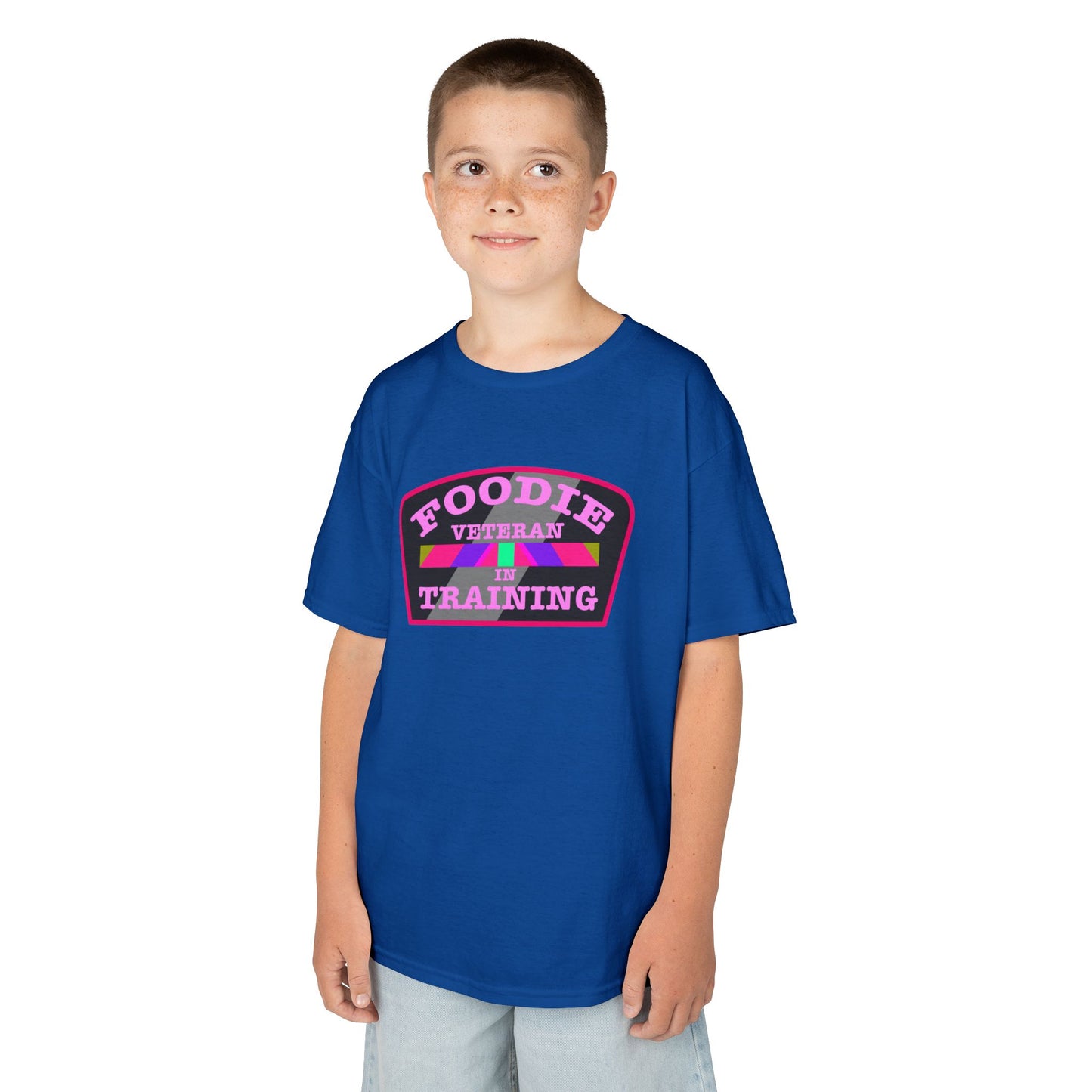 L.O.E.F Foodie Veteran In Training Kids Tee Shirt (Pink)