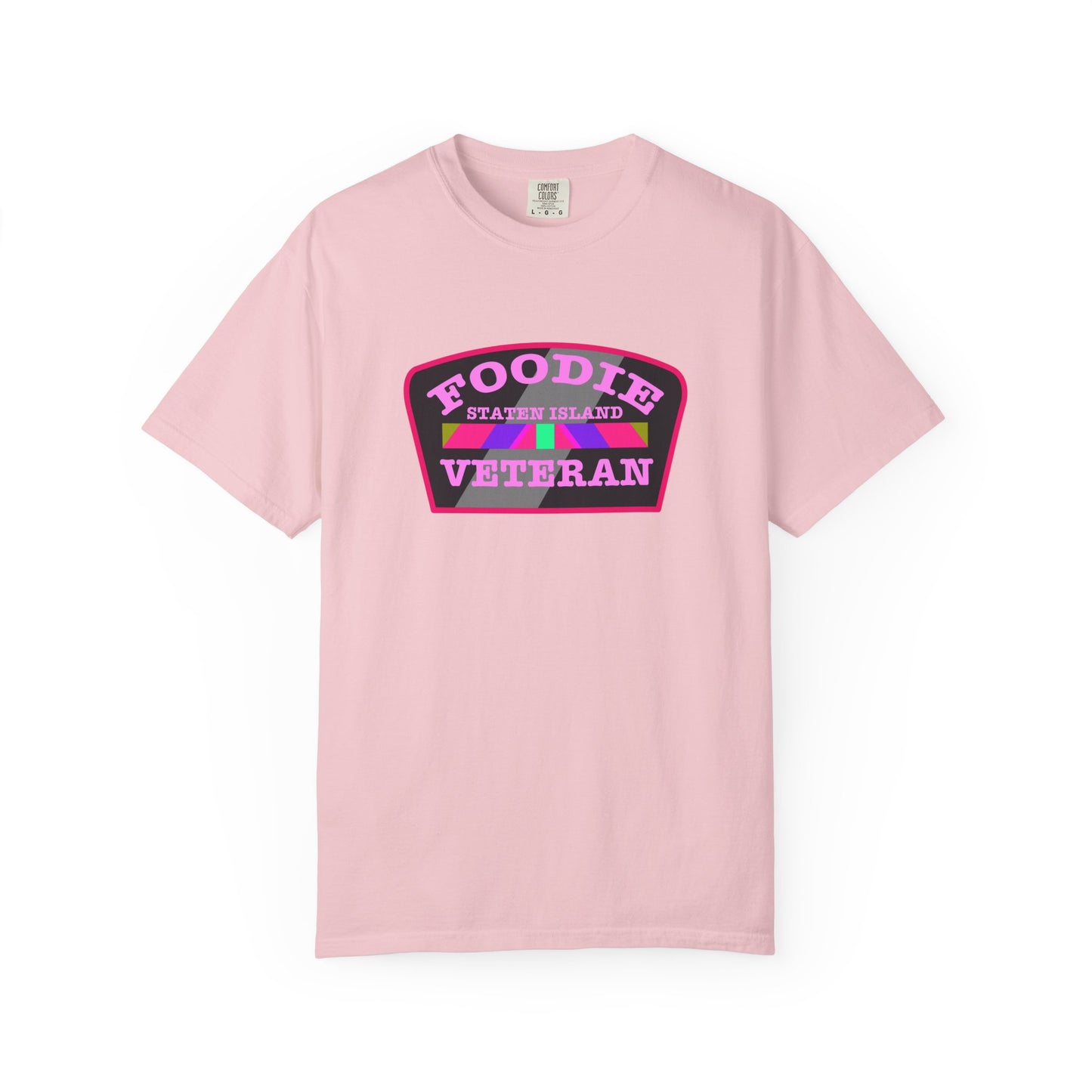 L.O.E.F Foodie Veteran STATEN ISLAND Unisex Tee Shirt (Pink)