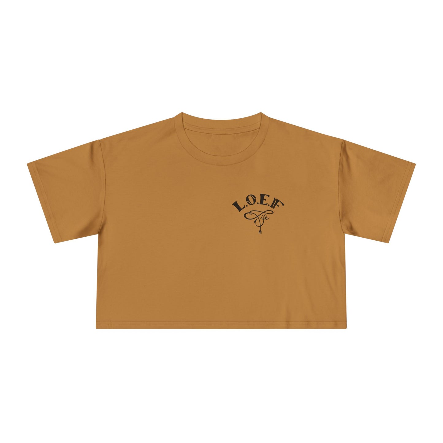 L.O.E.F Foodie 4Life Vegan Crop Tee (Flourescent Yellow)