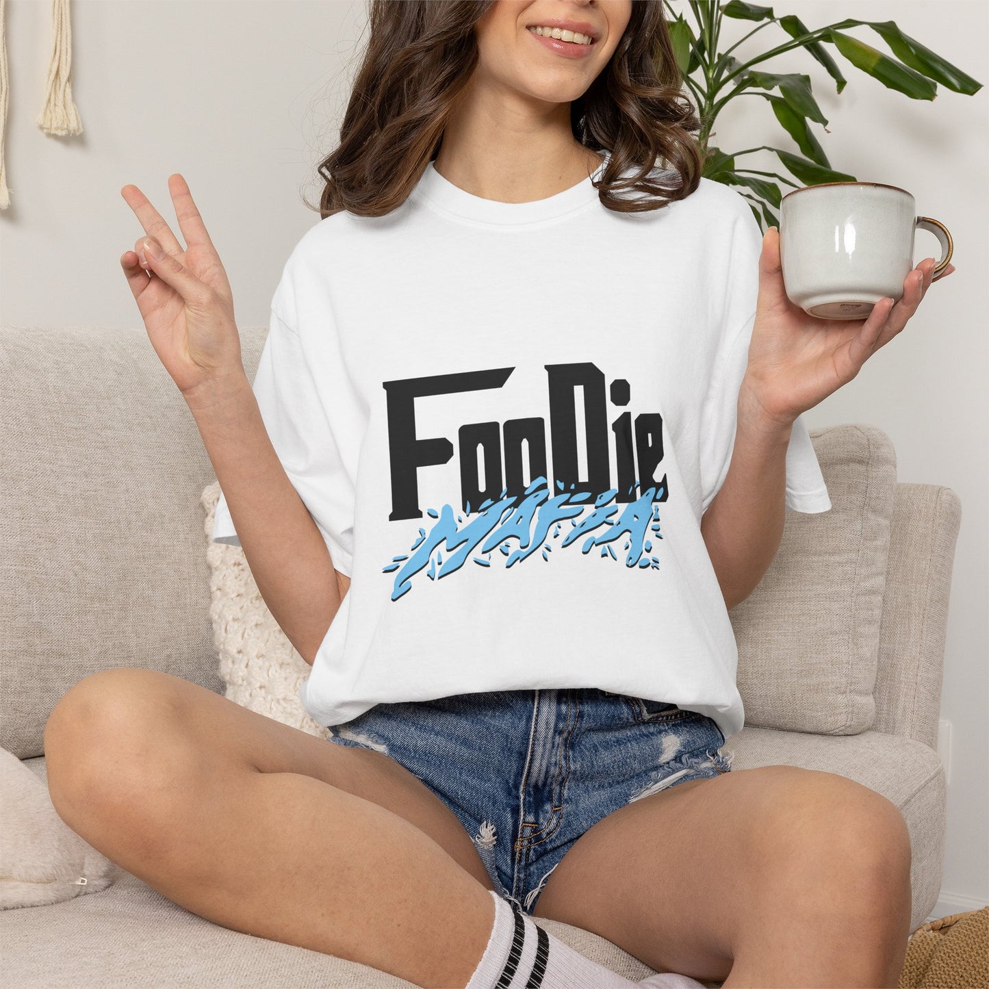 L.O.E.F Foodie Mafia Unisex Tee Shirt (Baby Blue)