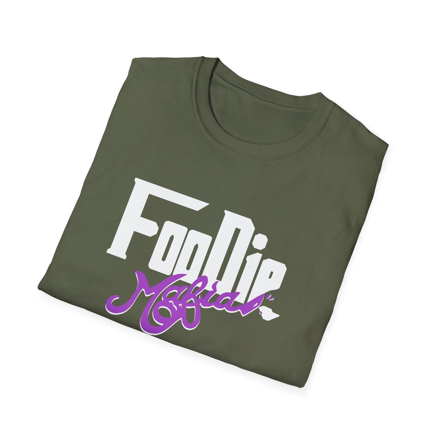 L.O.E.F White Foodie Mafia Unisex Tee Shirt  (Purple)