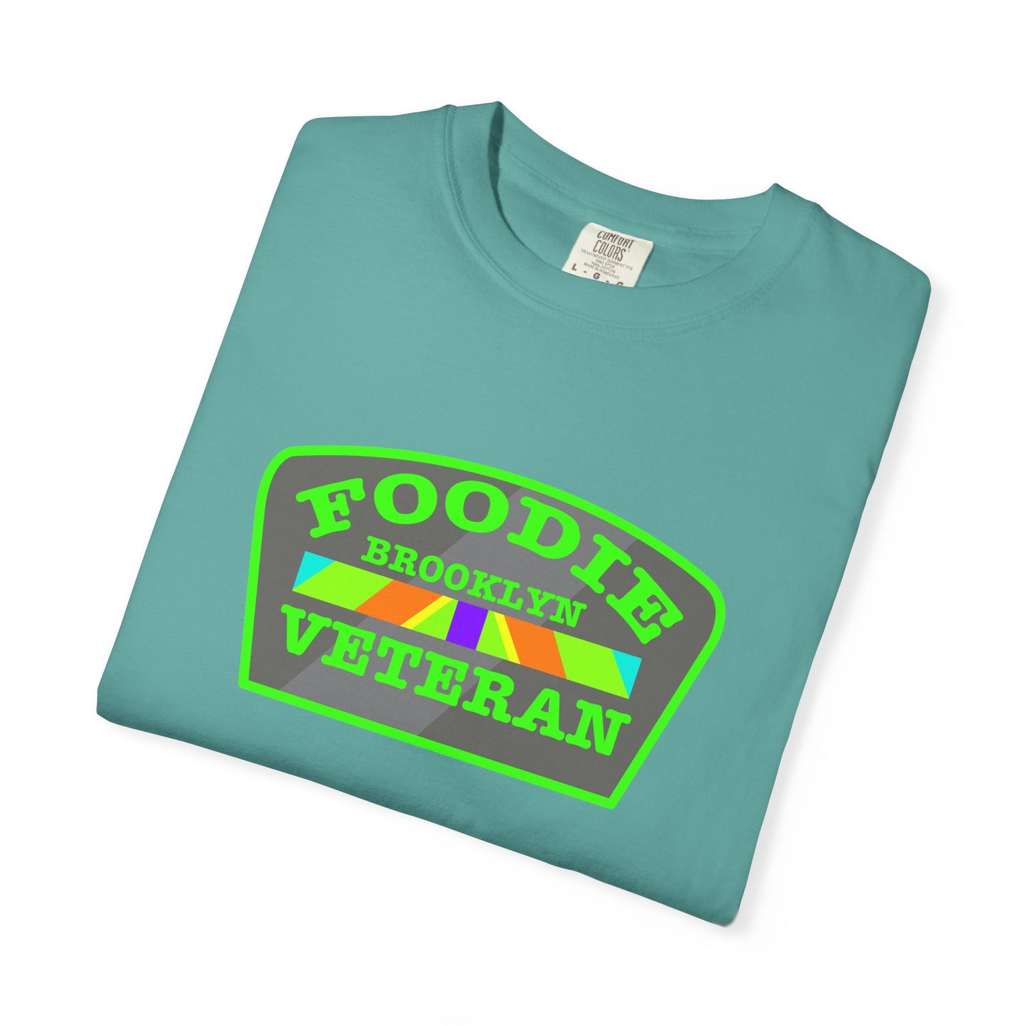 L.O.E.F Foodie Veteran BROOKLYN Unisex Tee Shirt (Neon Green)