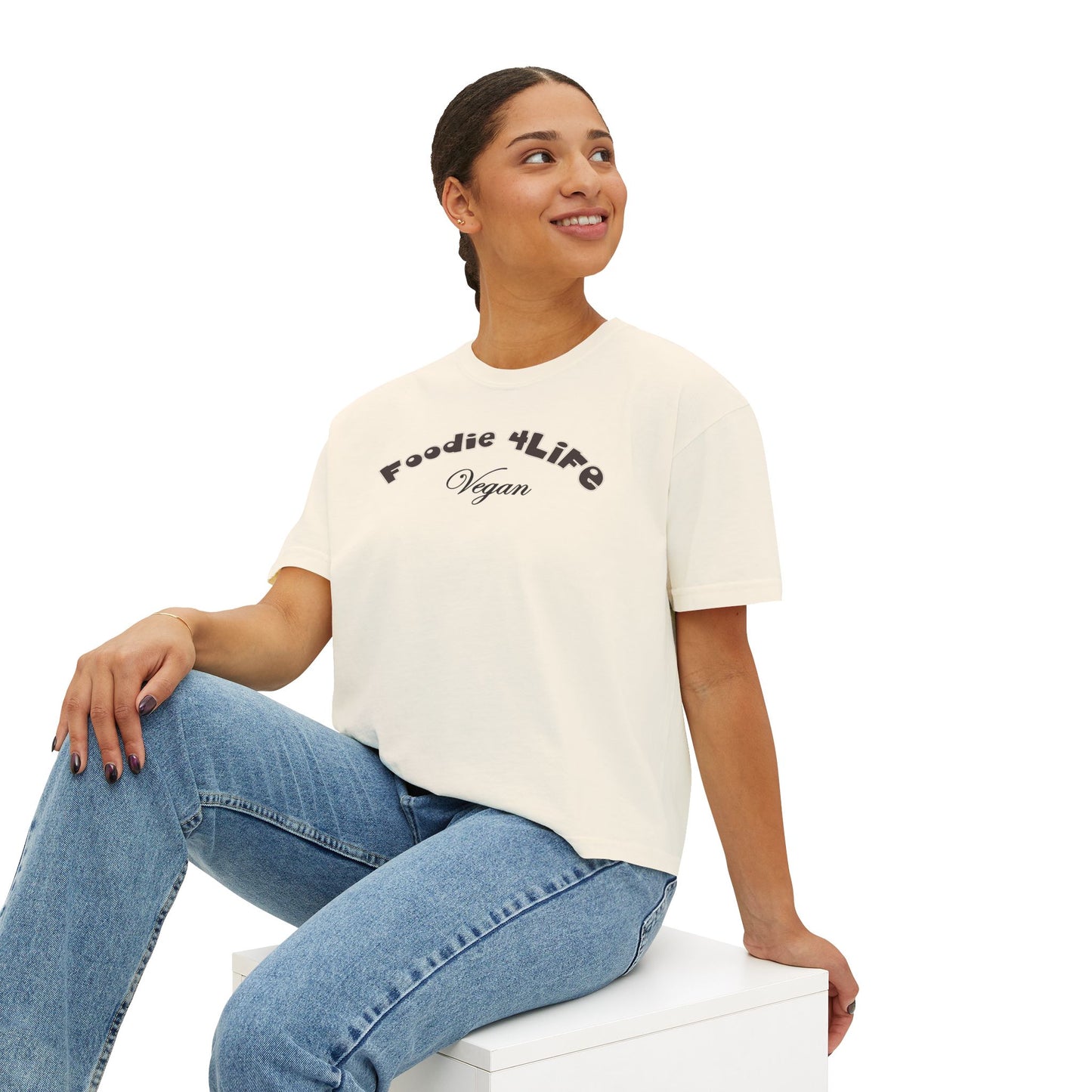 L.O.E.F Foodie 4Life Vegan Boxy Tee (Black)
