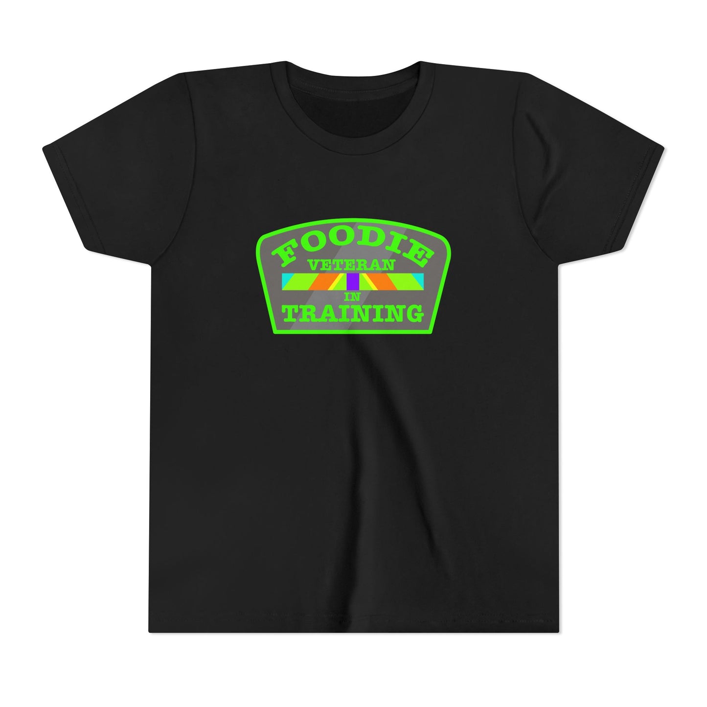 L.O.E.F Foodie Veteran In Training Kids Tee Shirt (Neon Green)