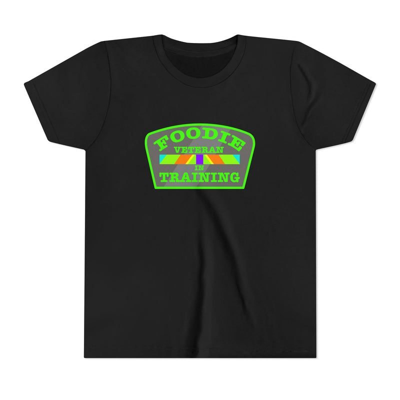 L.O.E.F Foodie Veteran In Training Kids Tee Shirt (Neon Green)