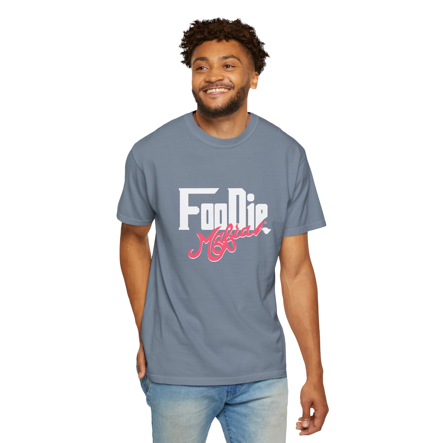 L.O.E.F White Foodie Mafia Unisex Tee shirt (Fiery Red)