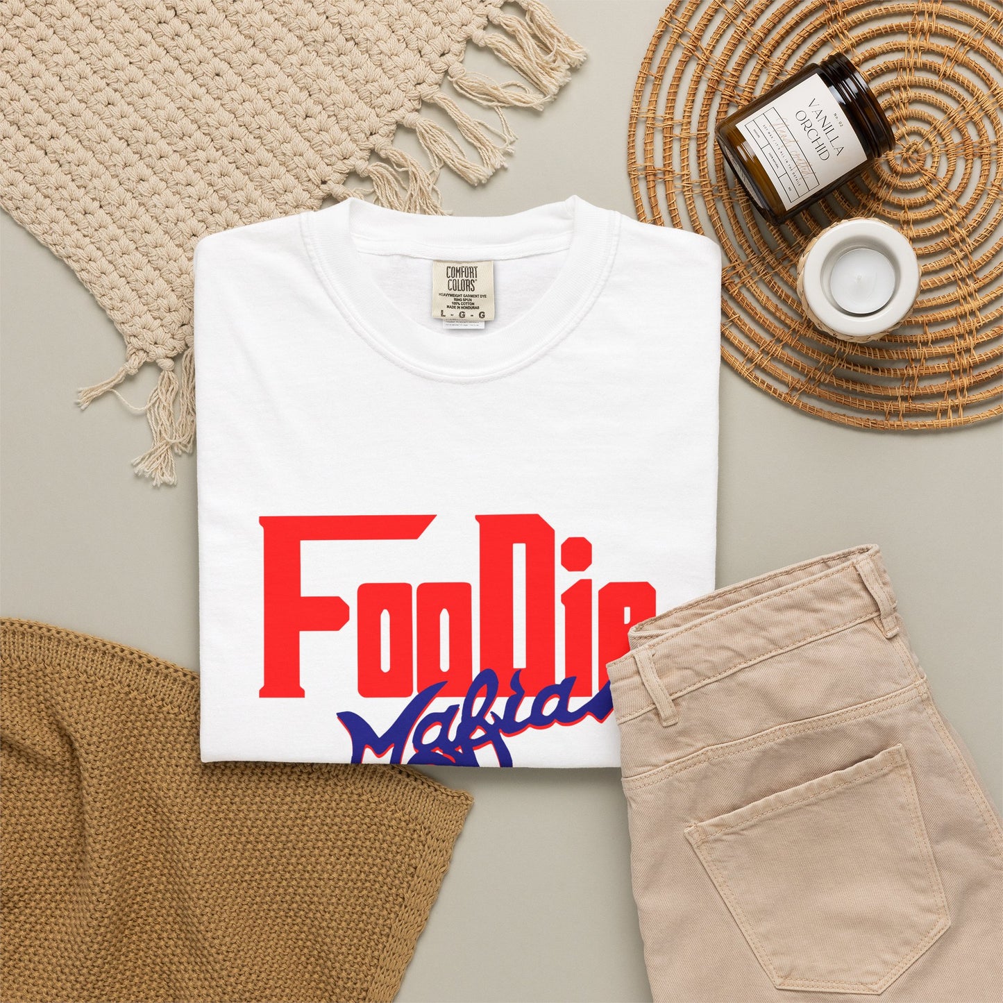 L.O.E.F Red Foodie Mafia Unisex Tee shirt (Dark Blue)