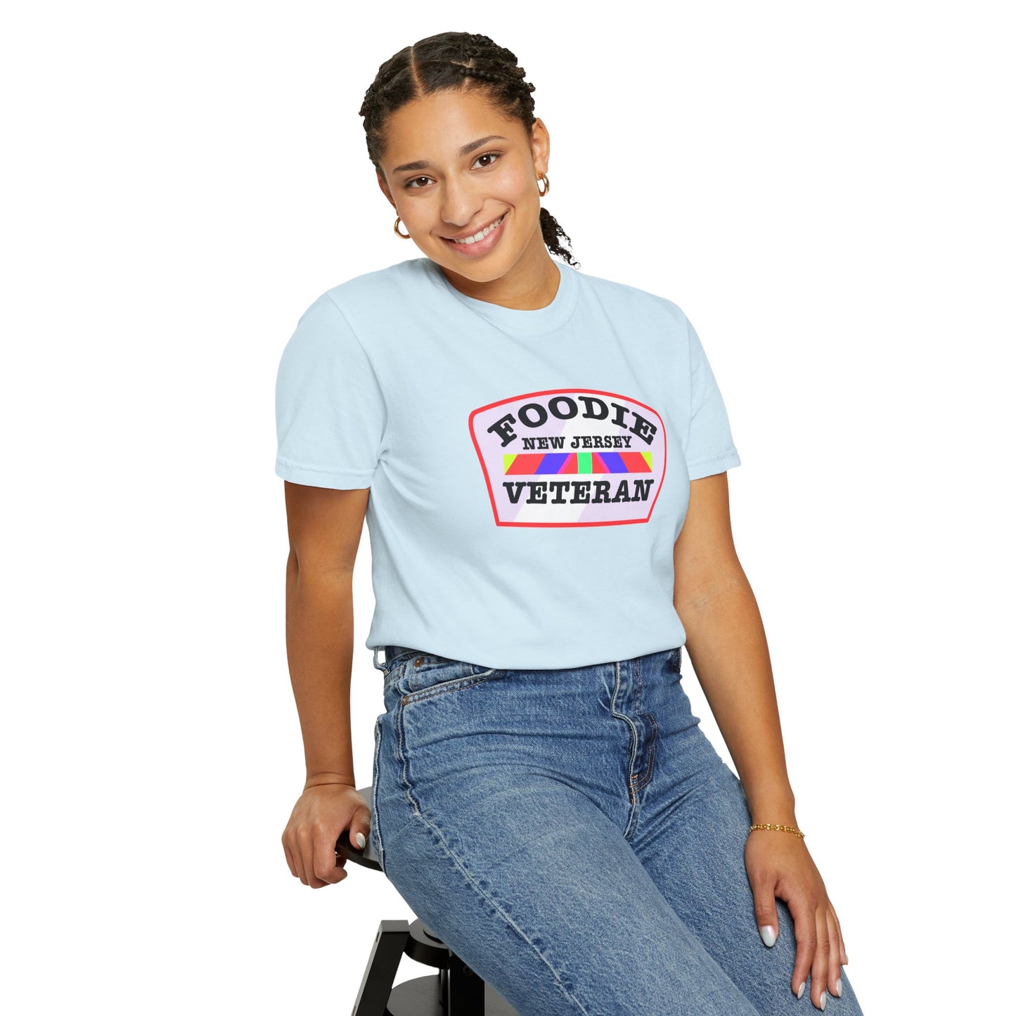 L.O.E.F Foodie Veteran NEW JERSEY Unisex Tee Shirt (Soft Pink)