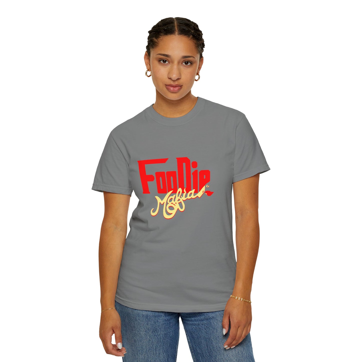 L.O.E.F Red Foodie Mafia Unisex Tee Shirt (Soft Yellow)
