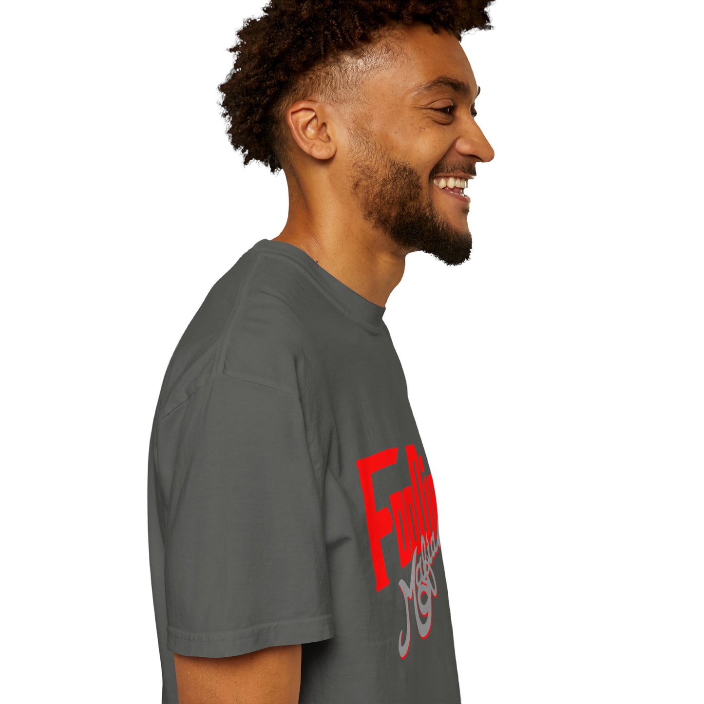 L.O.E.F Red Foodie Mafia Unisex Tee Shirt (Metallic Grey)