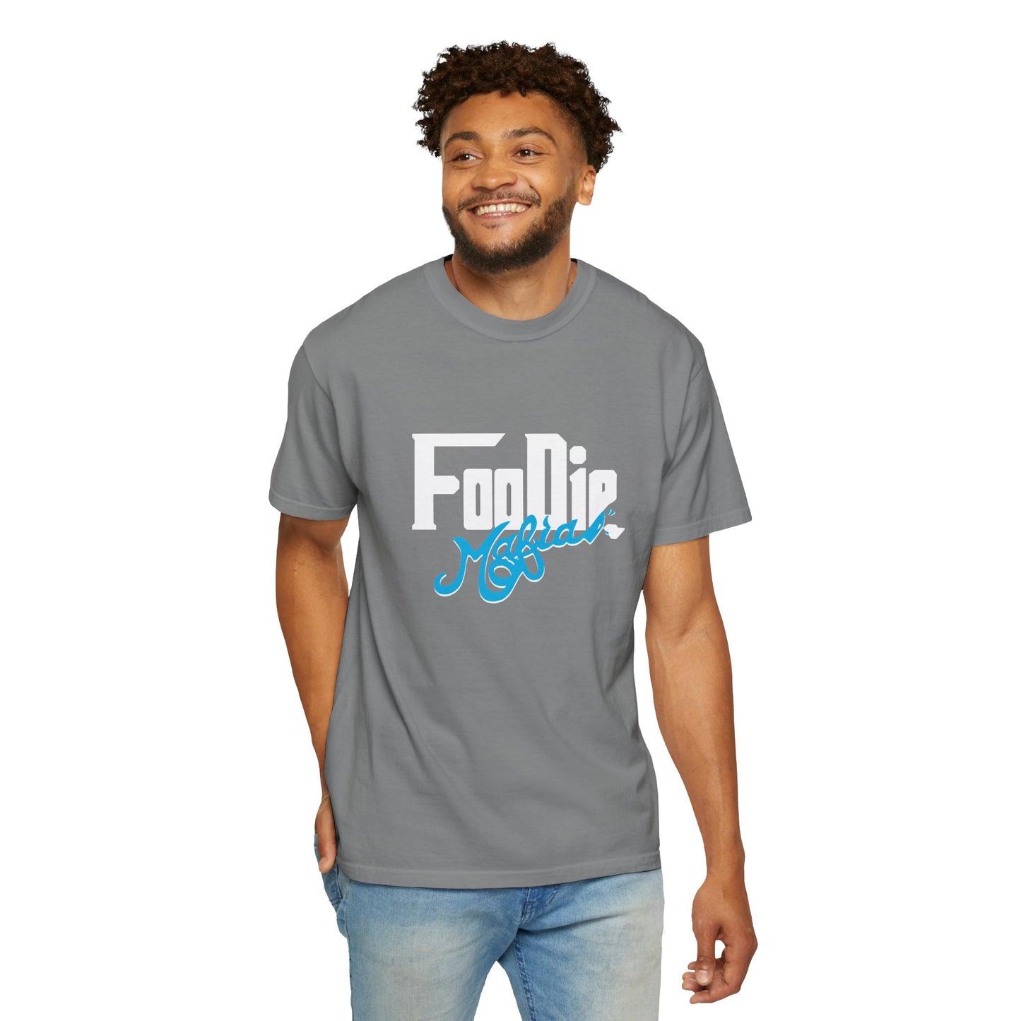 L.O.E.F White Foodie Mafia Unisex Tee shirt (Apricot)