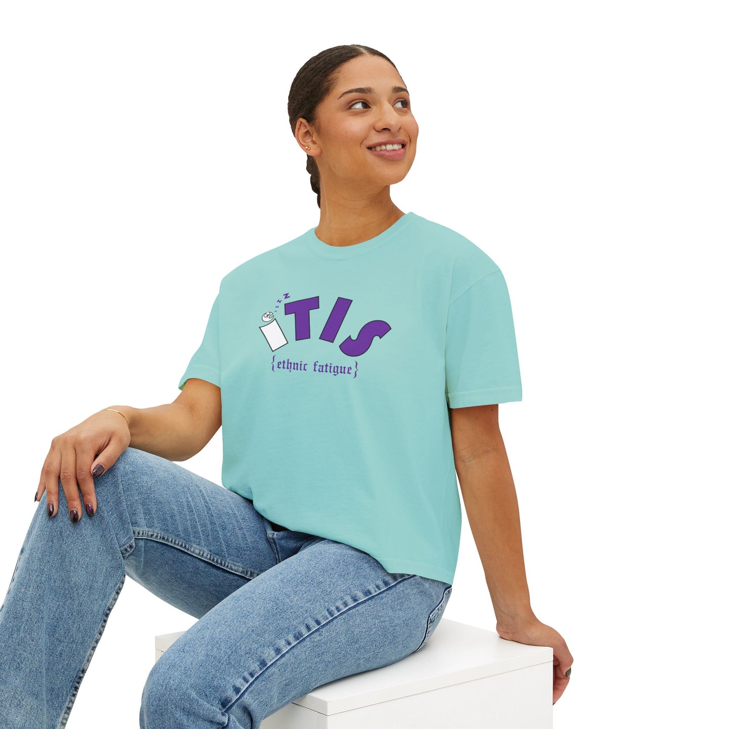L.O.E.F ITIS Women Boxy Tee (Purple)