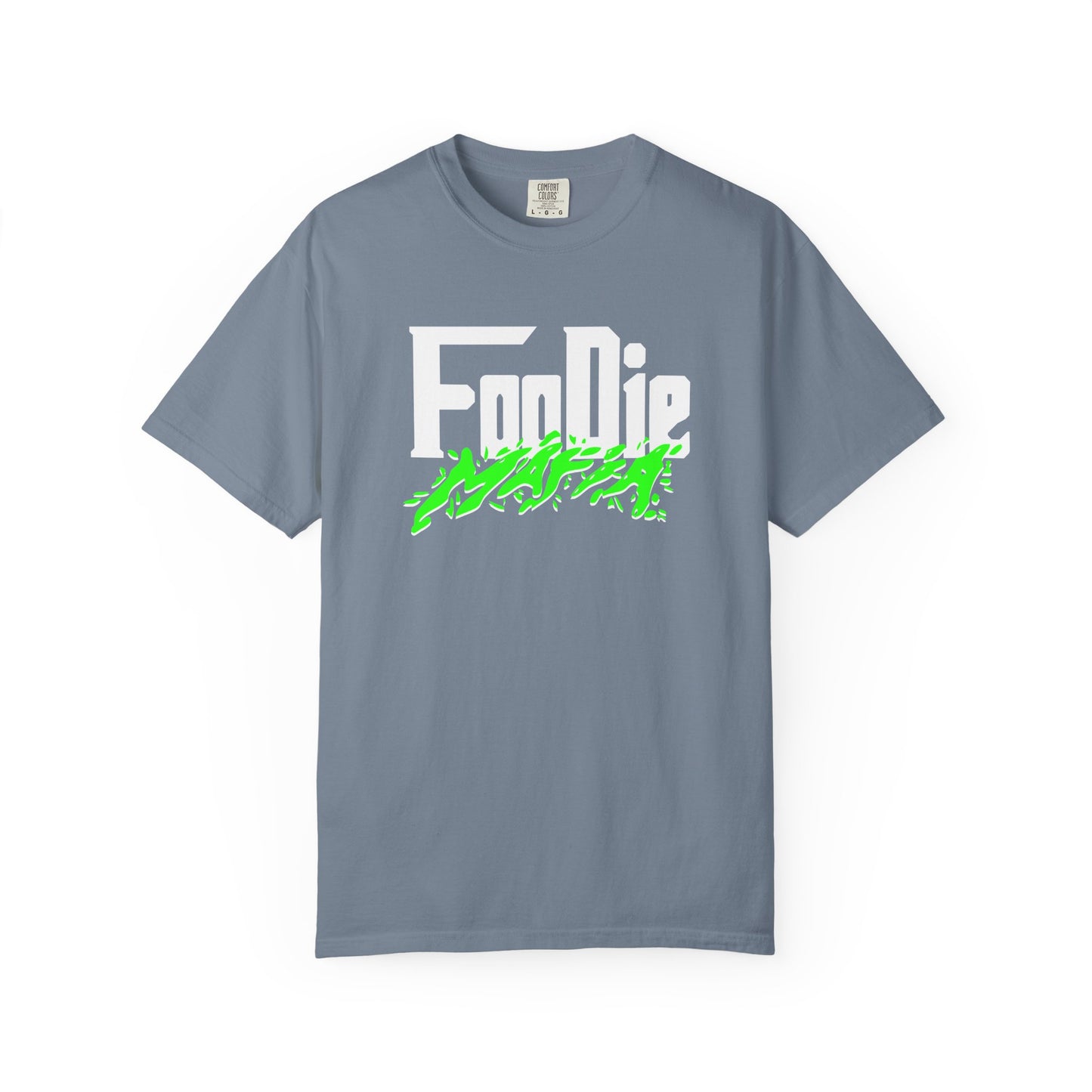 L.O.E.F White Foodie Mafia Unisex Tee Shirt (Neon Green)