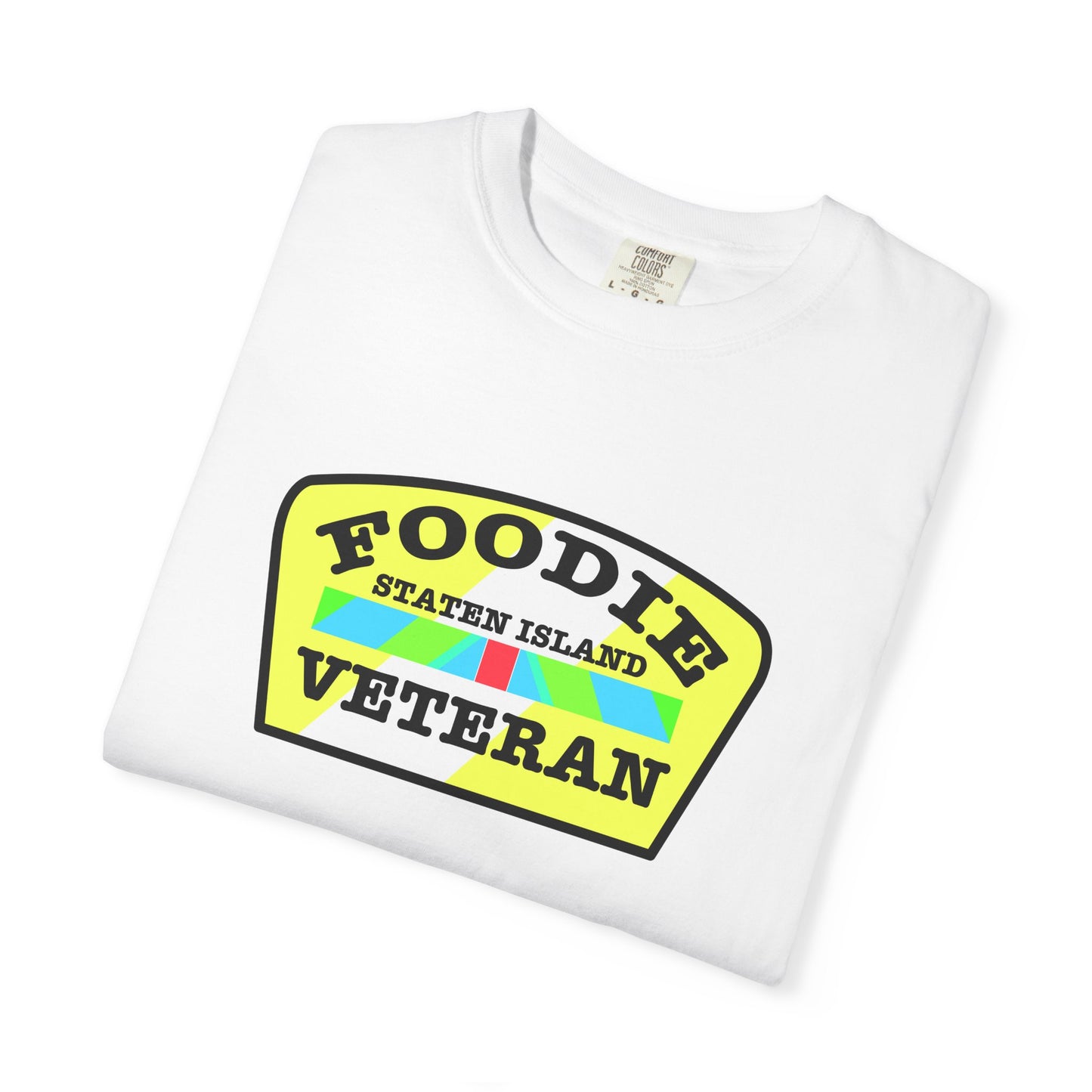 L.O.E.F Foodie Veteran STATEN ISLAND Unisex Tee Shirt (Yellow and Black)