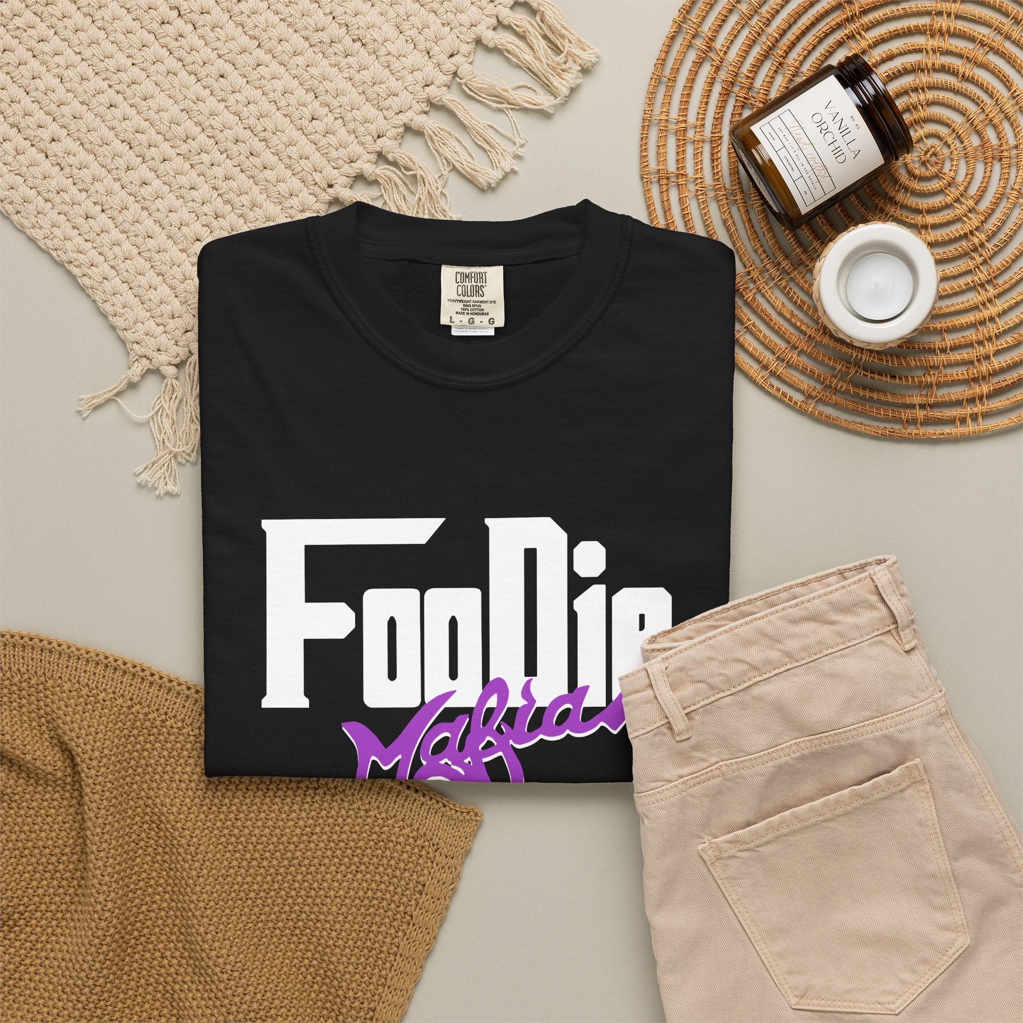L.O.E.F Foodie Mafia Unisex Tee Shirt  (Purple)