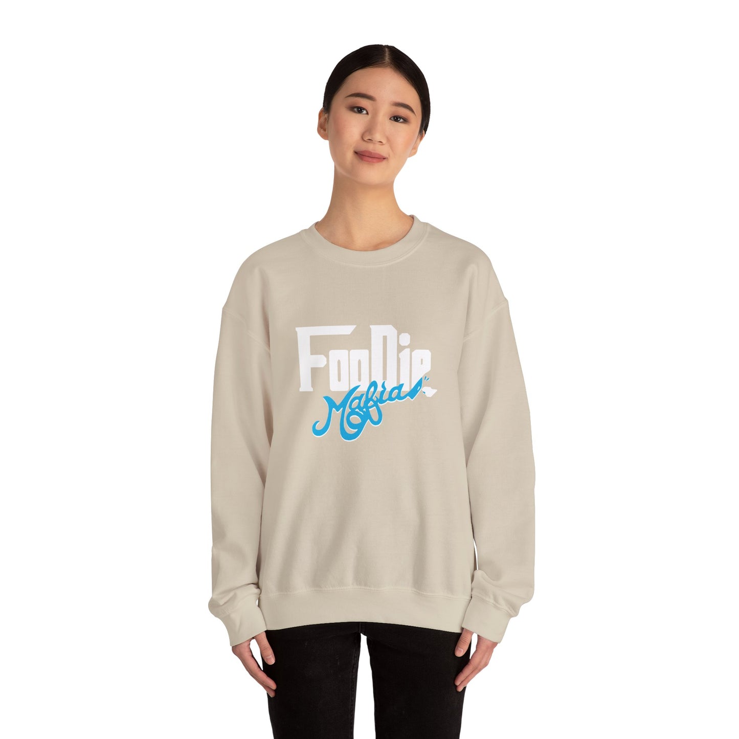 L.O.E.F White Foodie Mafia Unisex Sweatshirt (Apricot)
