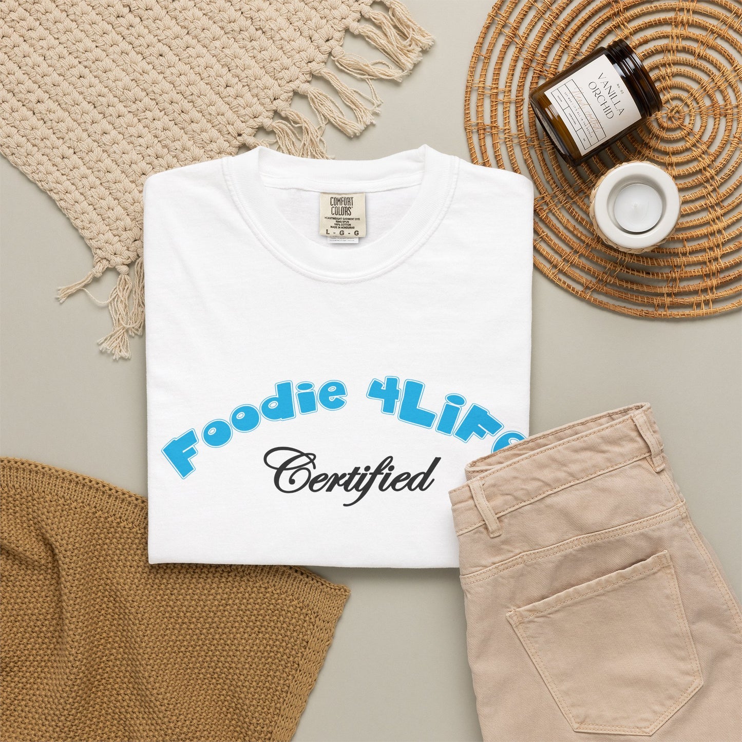 L.O.E.F Foodie 4Life Certified Unisex Tee Shirt (Sky Blue)