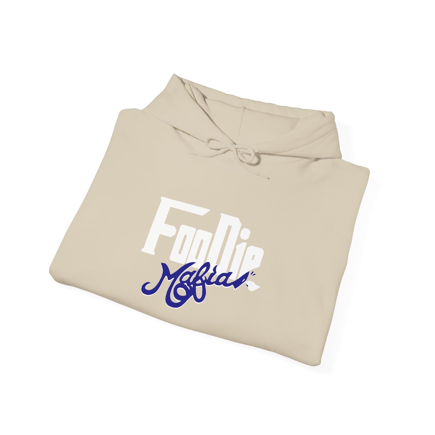 L.O.E.F White Foodie Mafia Unisex Hooded Sweatshirt (Dark Blue)