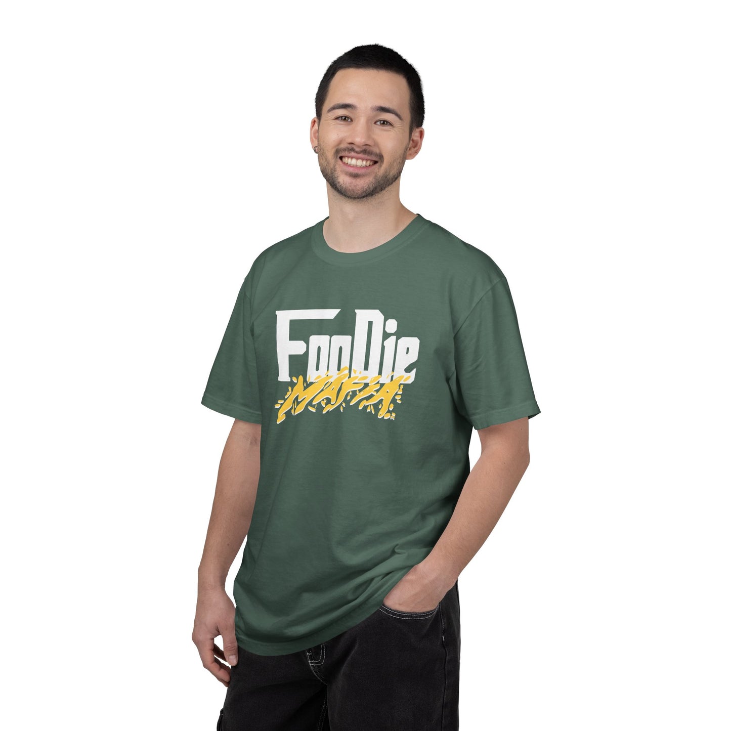 L.O.E.F White Foodie Mafia Unisex Tee Shirt (Yellow)