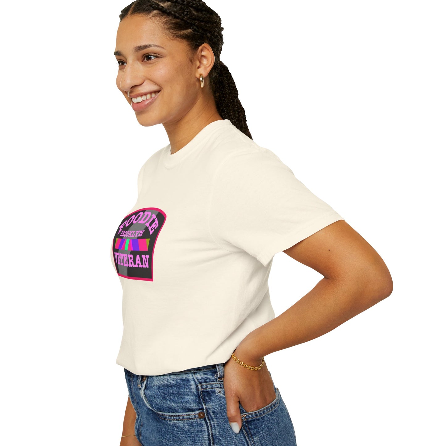 L.O.E.F Foodie Veteran BROOKLYN Unisex Tee Shirt (Pink)
