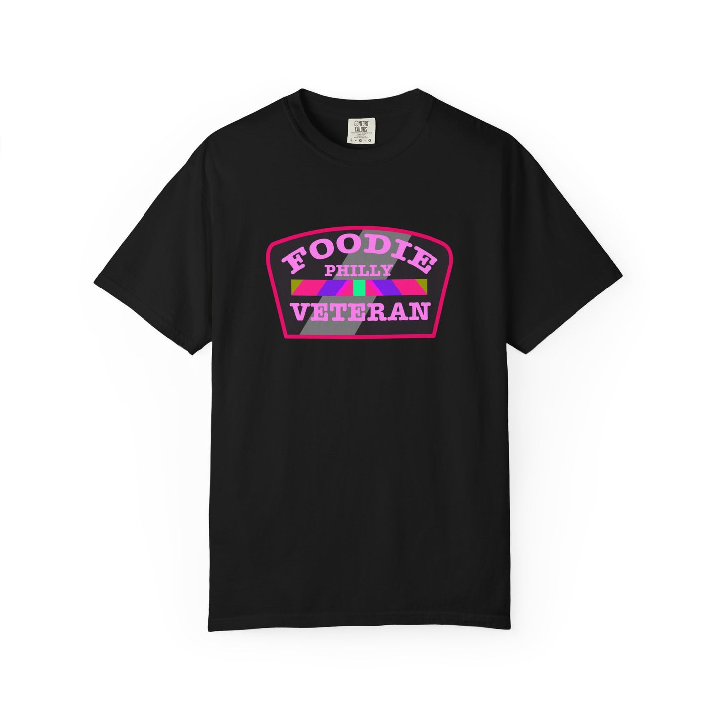 L.O.E.F Foodie Veteran PHILLY Unisex Tee Shirt (Pink)