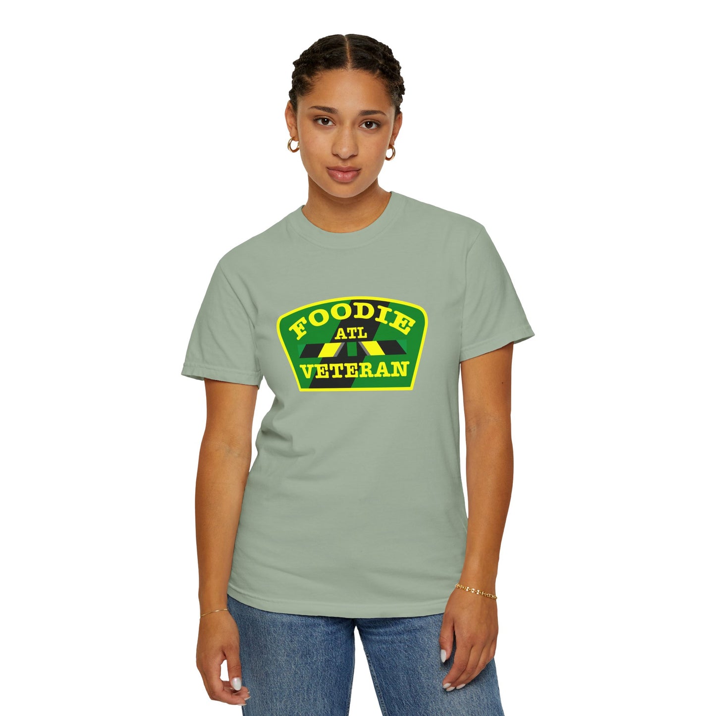 L.O.E.F Foodie Veteran ATL Unisex Tee Shirt (Yellow and Green)