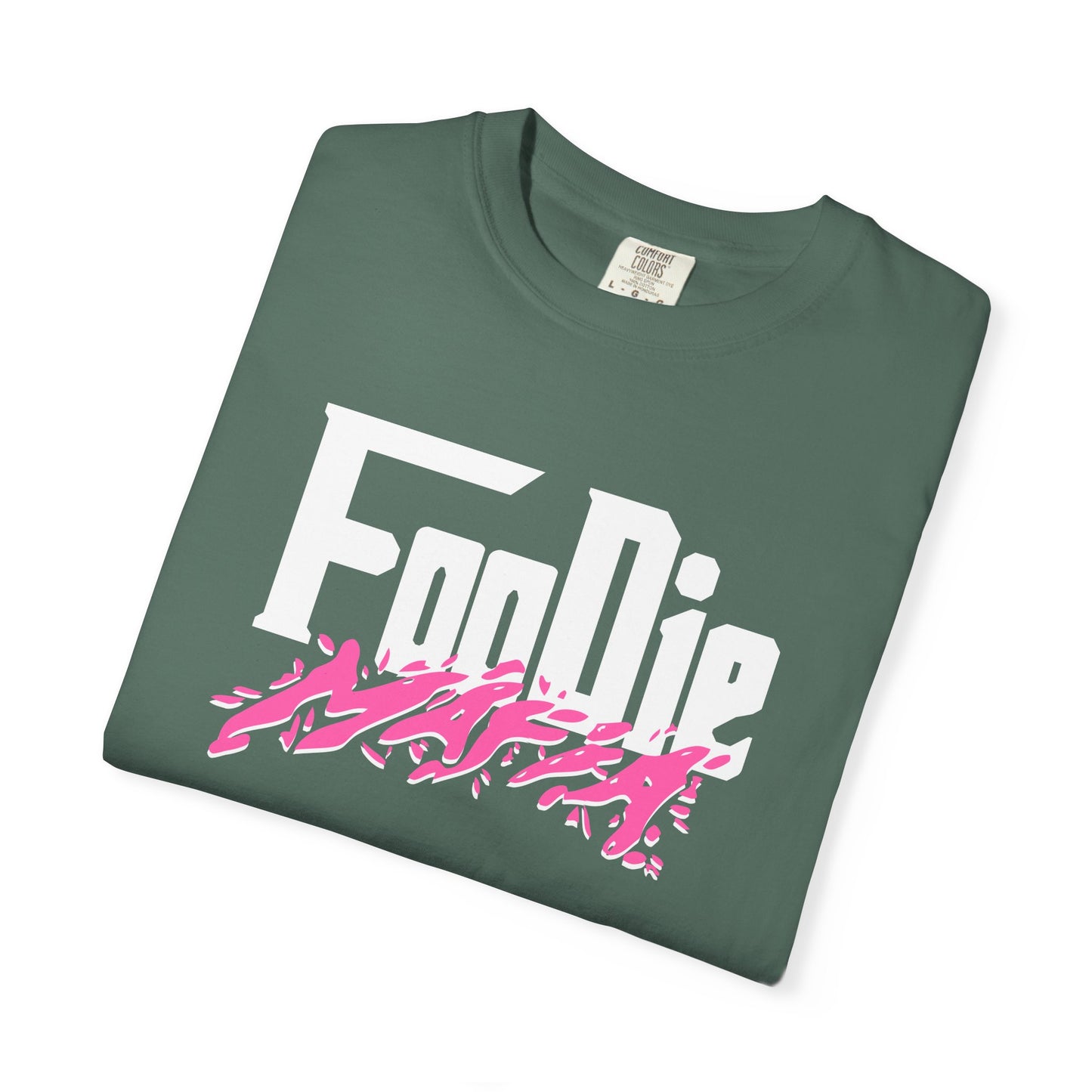 L.O.E.F White Foodie Mafia Unisex Tee Shirt (Hot Pink)