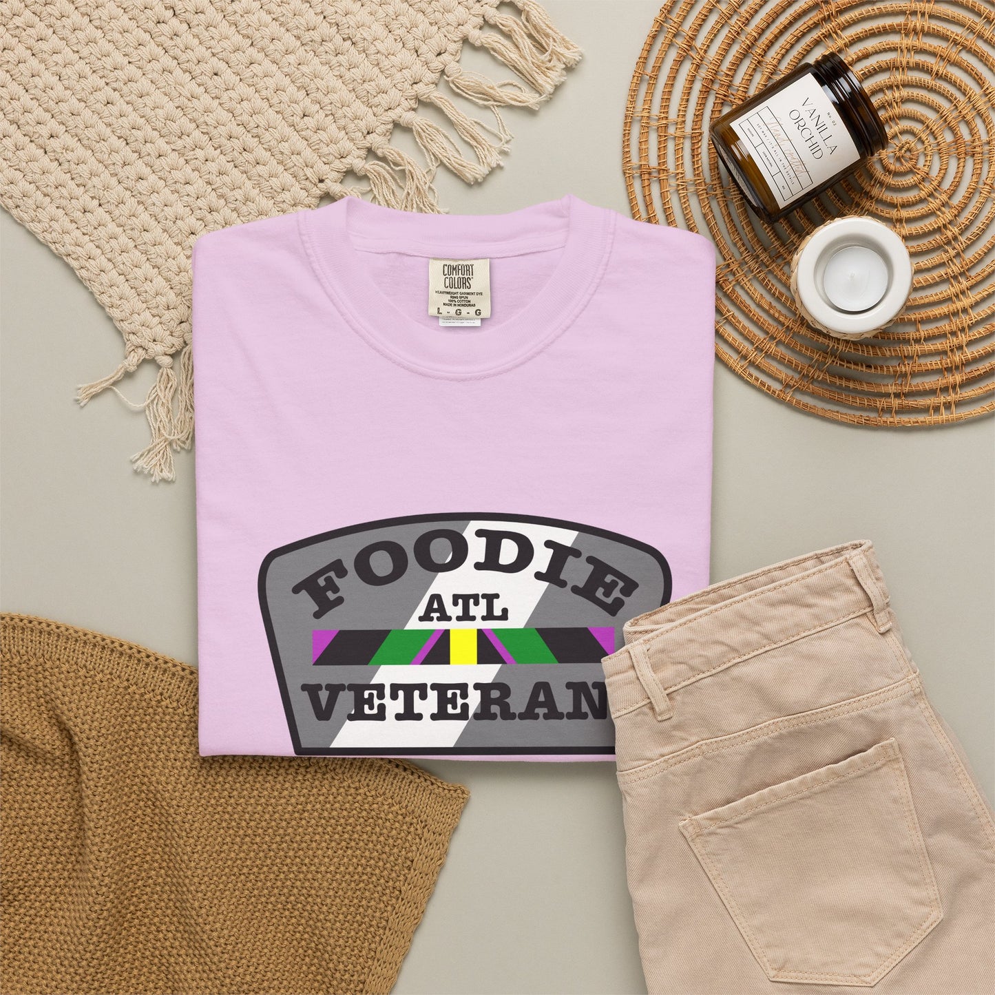L.O.E.F Foodie Veteran ATL Unisex Tee Shirt (Gray)