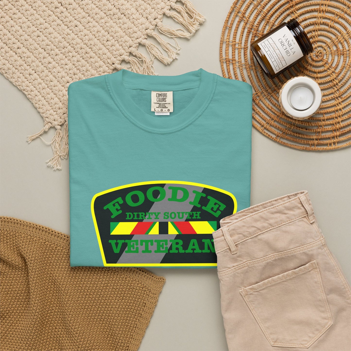L.O.E.F Foodie Veteran DIRTY SOUTH Unisex Tee Shirt (Green)