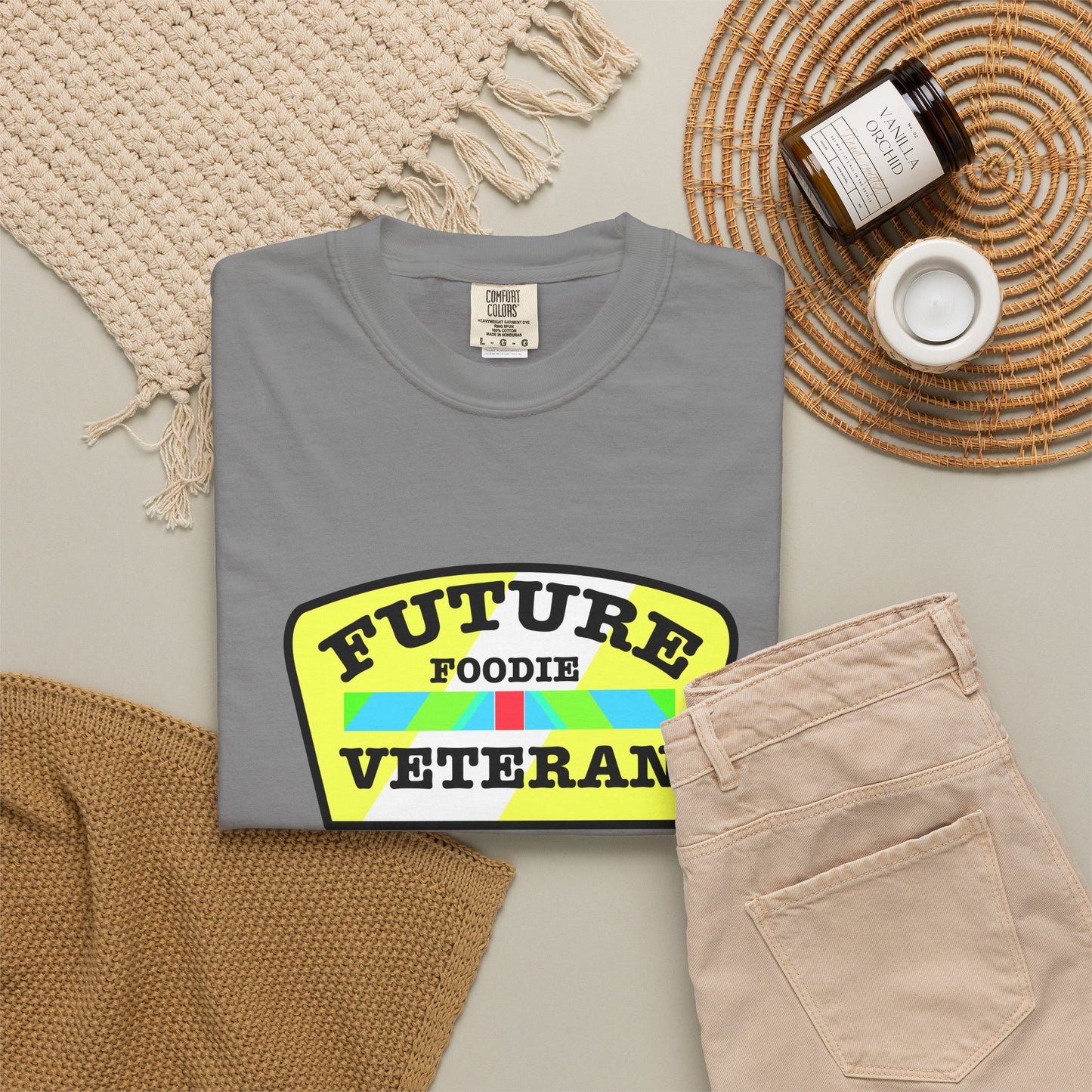 L.O.E.F Future Foodie Veteran Unisex Tee Shirt (Yellow and Black)